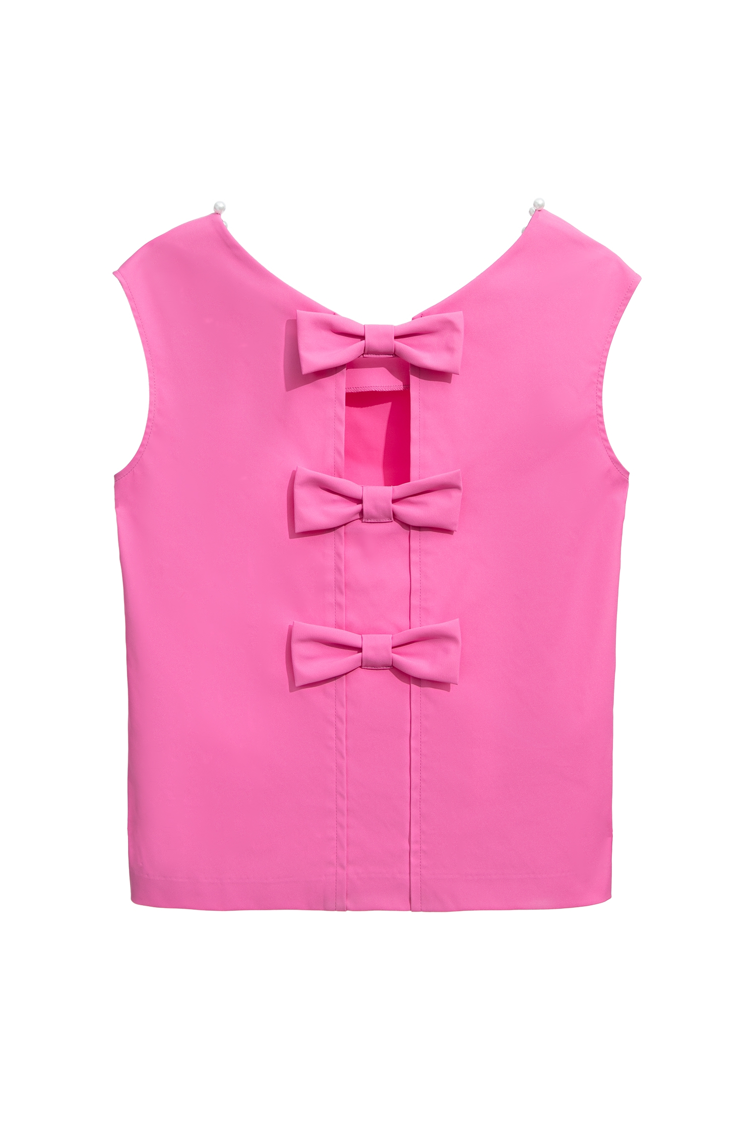 Square Neck Pearl Applique Pink VestSquare Neck Pearl Applique Pink Vest,sleeveless tops,Tops,cocktaildresses,Season (SS) Look,sleeveless tops,pearl,Evening dresses,sleeveless tops,bows