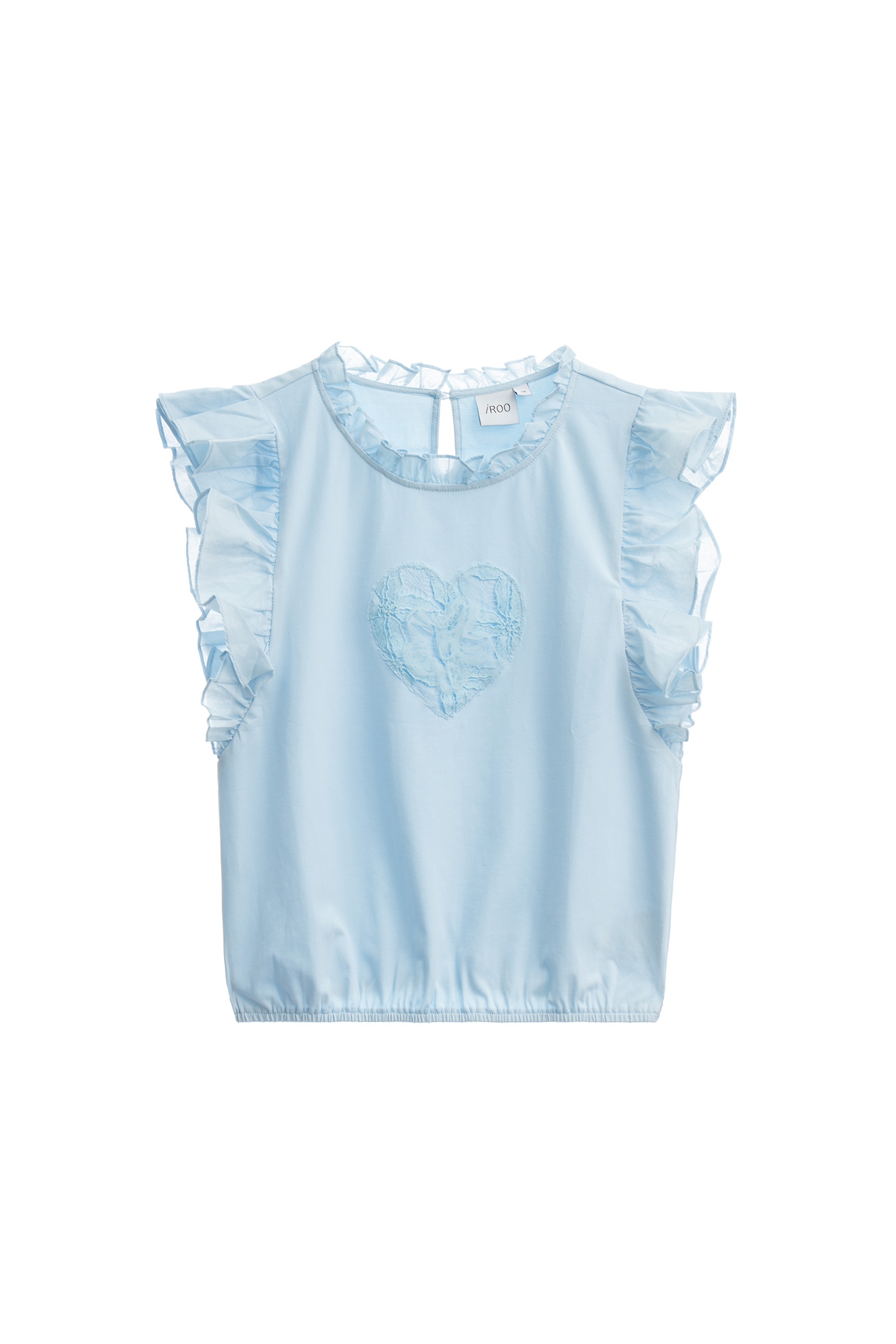 Lace Heart Graphic Ruffle Detail VestLace Heart Graphic Ruffle Detail Vest,T-shirts,Tops,Season (SS) Look,sleeveless tops,Cotton,sleeveless tops