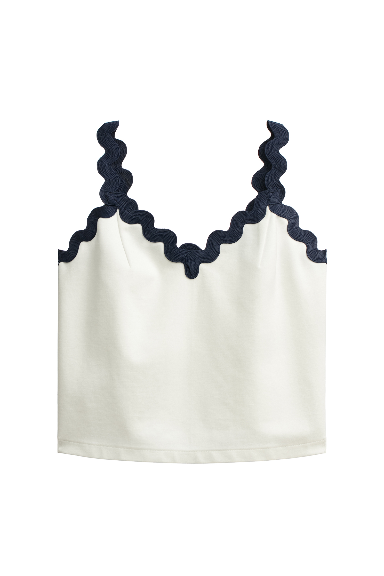 Contrast Navy Trim Tank TopContrast Navy Trim Tank Top,sleeveless tops,Season (SS) Look,sleeveless tops,sleeveless tops