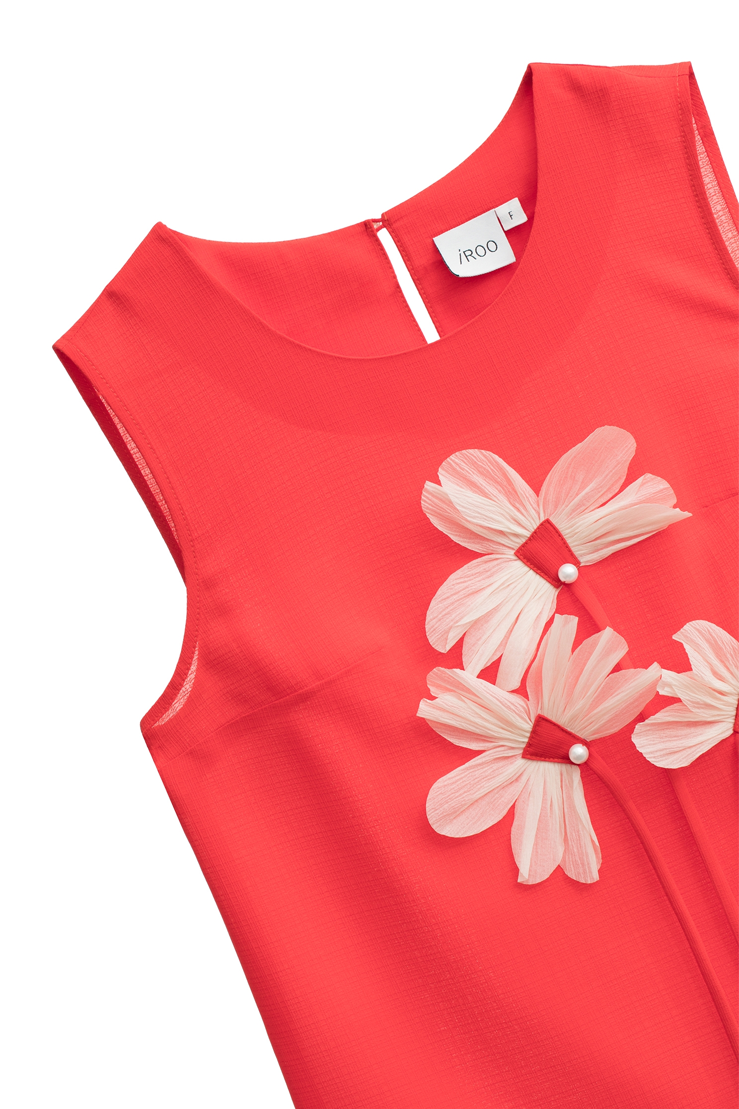 Front 3-D Floral Graphic Red VestFront 3-D Floral Graphic Red Vest,sleeveless tops,Tops,Season (SS) Look,sleeveless tops,pearl,sleeveless tops