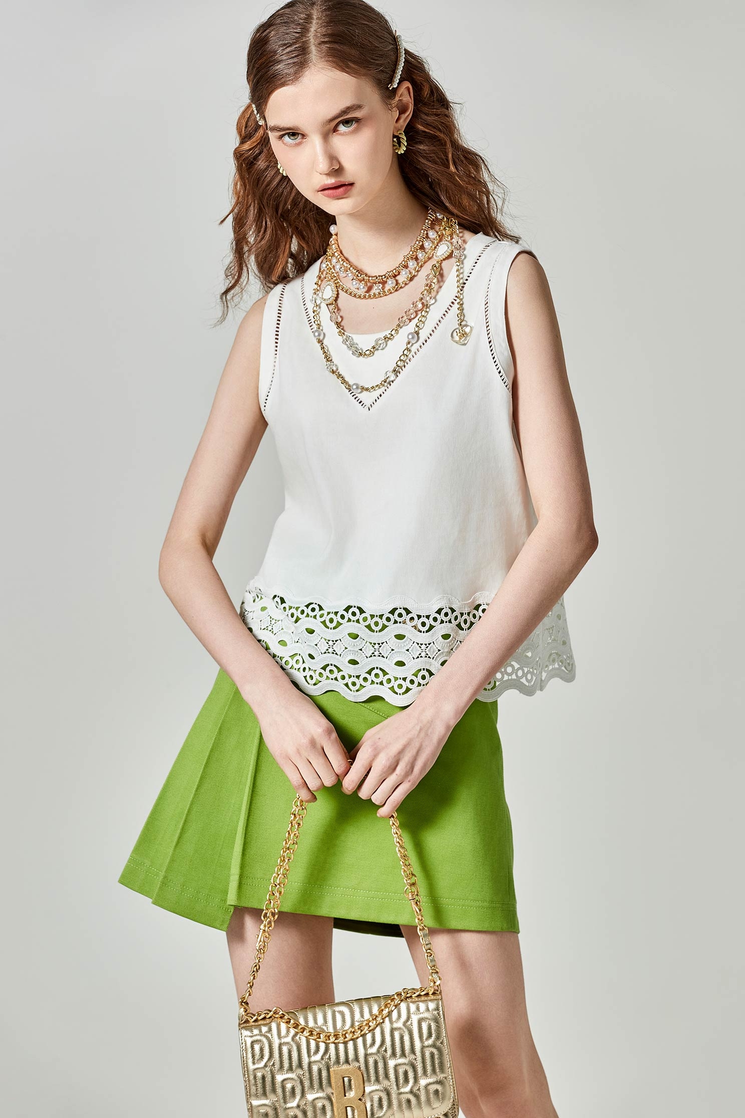 Lace Detail VestLace Detail Vest,sleeveless tops,Tops,Season (SS) Look,sleeveless tops,sleeveless tops,Lace,Lace tops