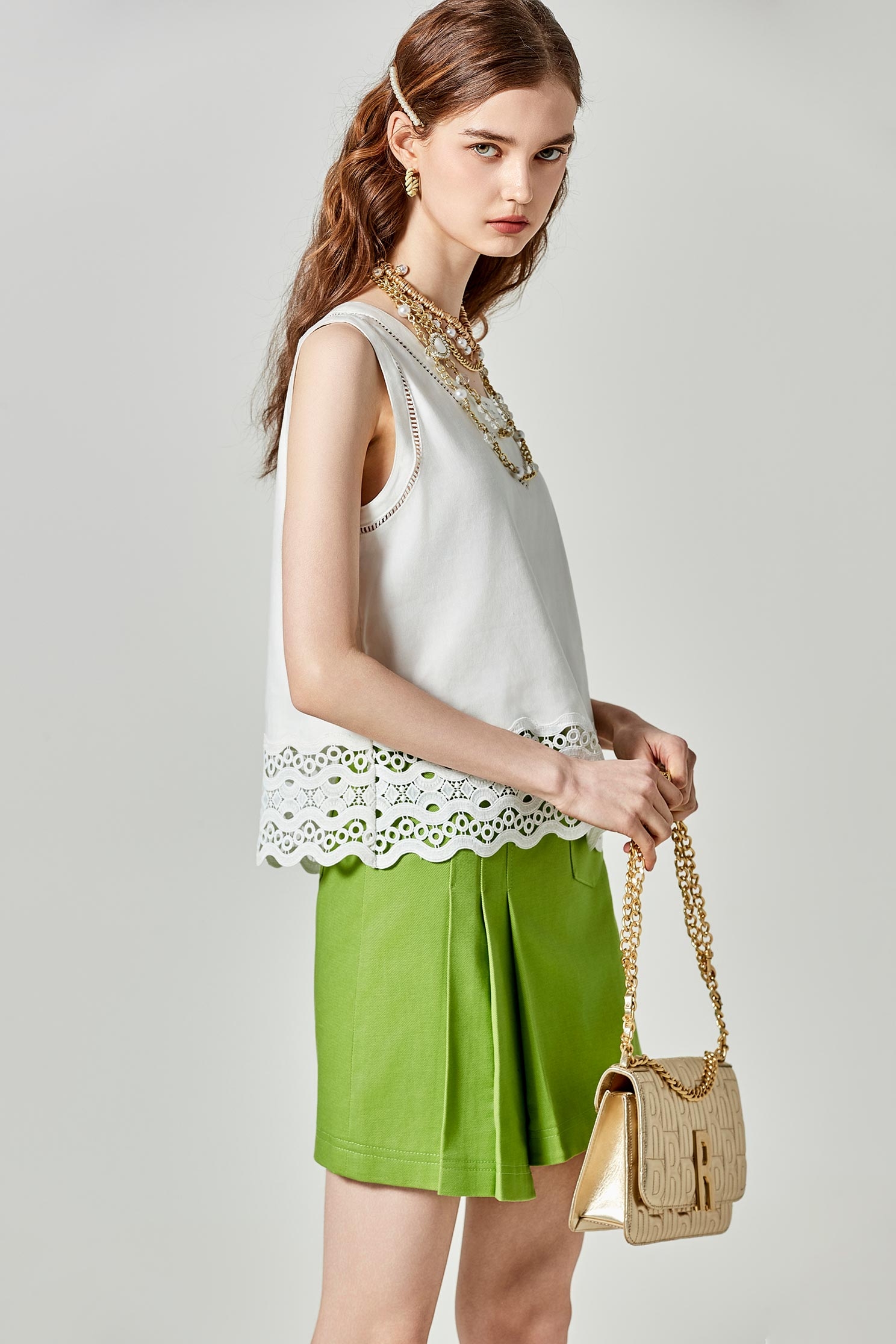 Lace Detail VestLace Detail Vest,sleeveless tops,Tops,Season (SS) Look,sleeveless tops,sleeveless tops,Lace,Lace tops