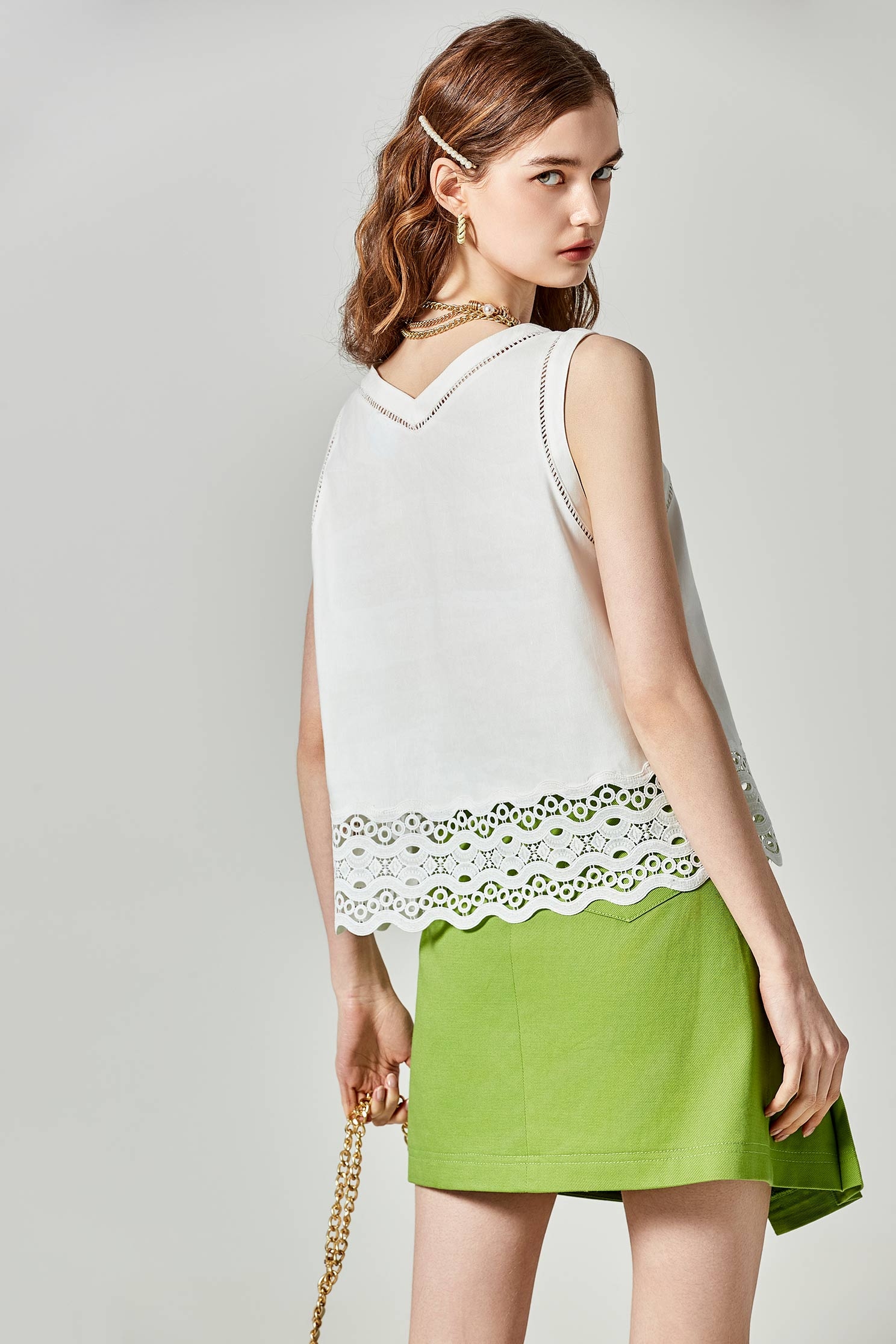 Lace Detail VestLace Detail Vest,sleeveless tops,Tops,Season (SS) Look,sleeveless tops,sleeveless tops,Lace,Lace tops