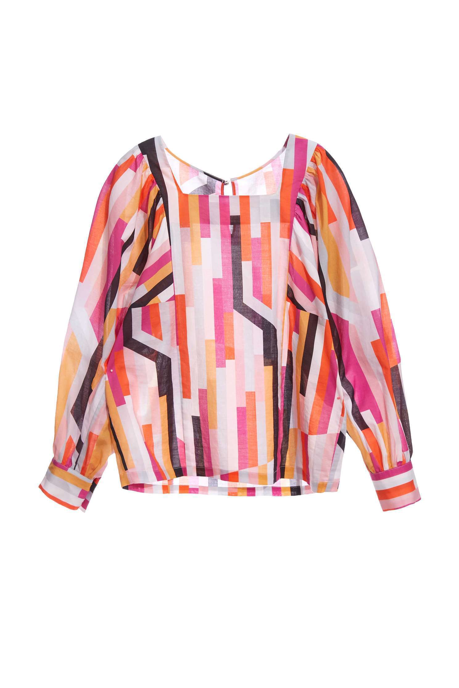 Multi Colour Stripe BlouseColourful geometric square print top,Tops,Queen,Season (AW) Look