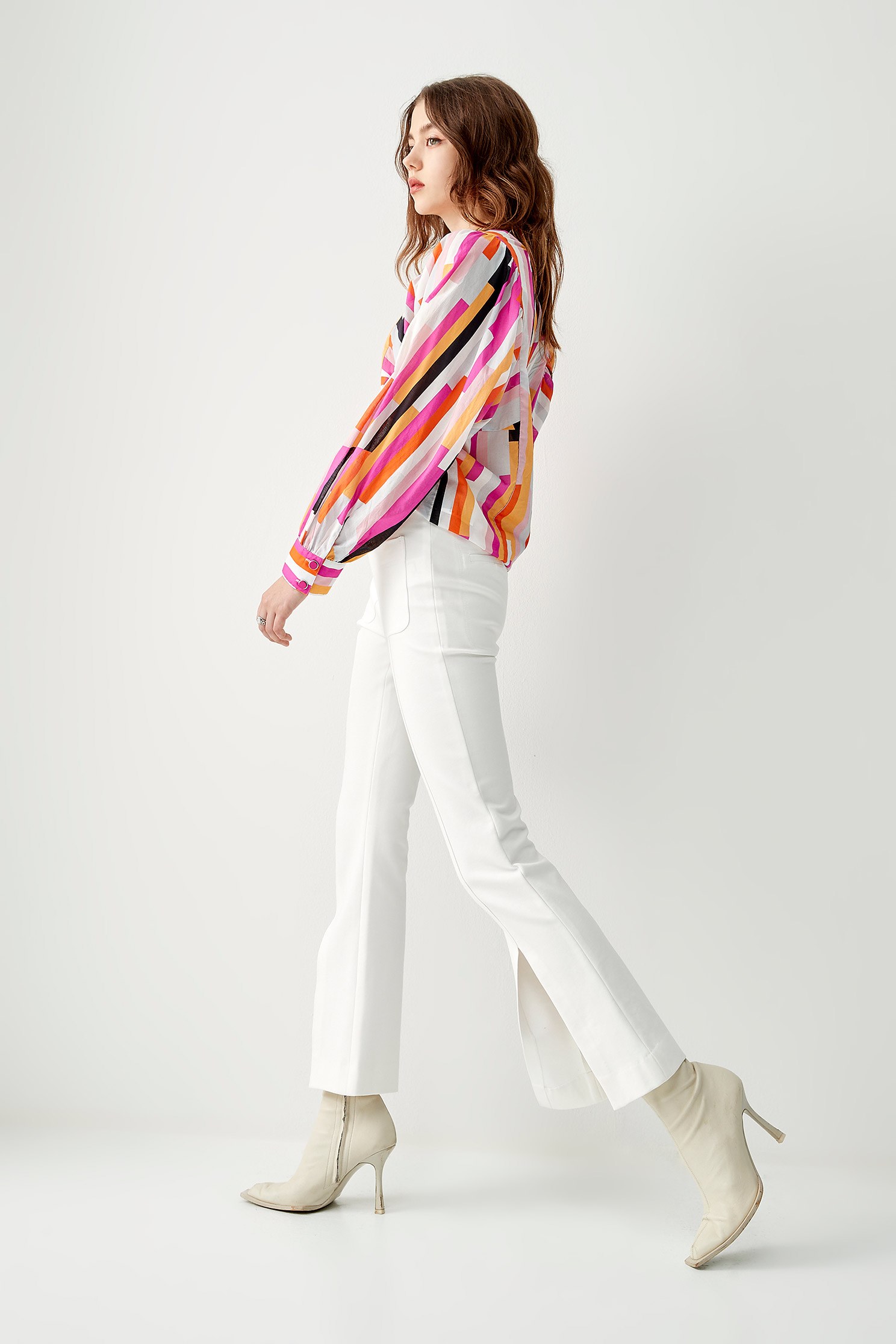 Multi Colour Stripe BlouseColourful geometric square print top,Tops,Queen,Season (AW) Look