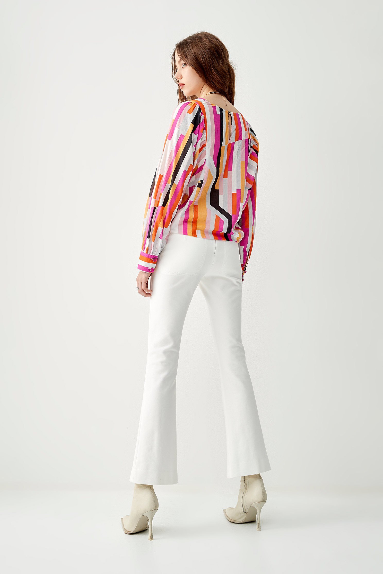 Multi Colour Stripe BlouseColourful geometric square print top,Tops,Queen,Season (AW) Look