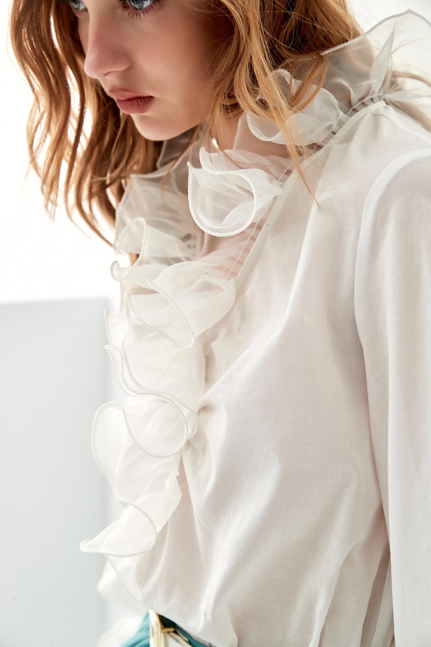 V-neck Ruffle Detail TopV-neck Ruffle Detail Top,Tops,Season (AW) Look