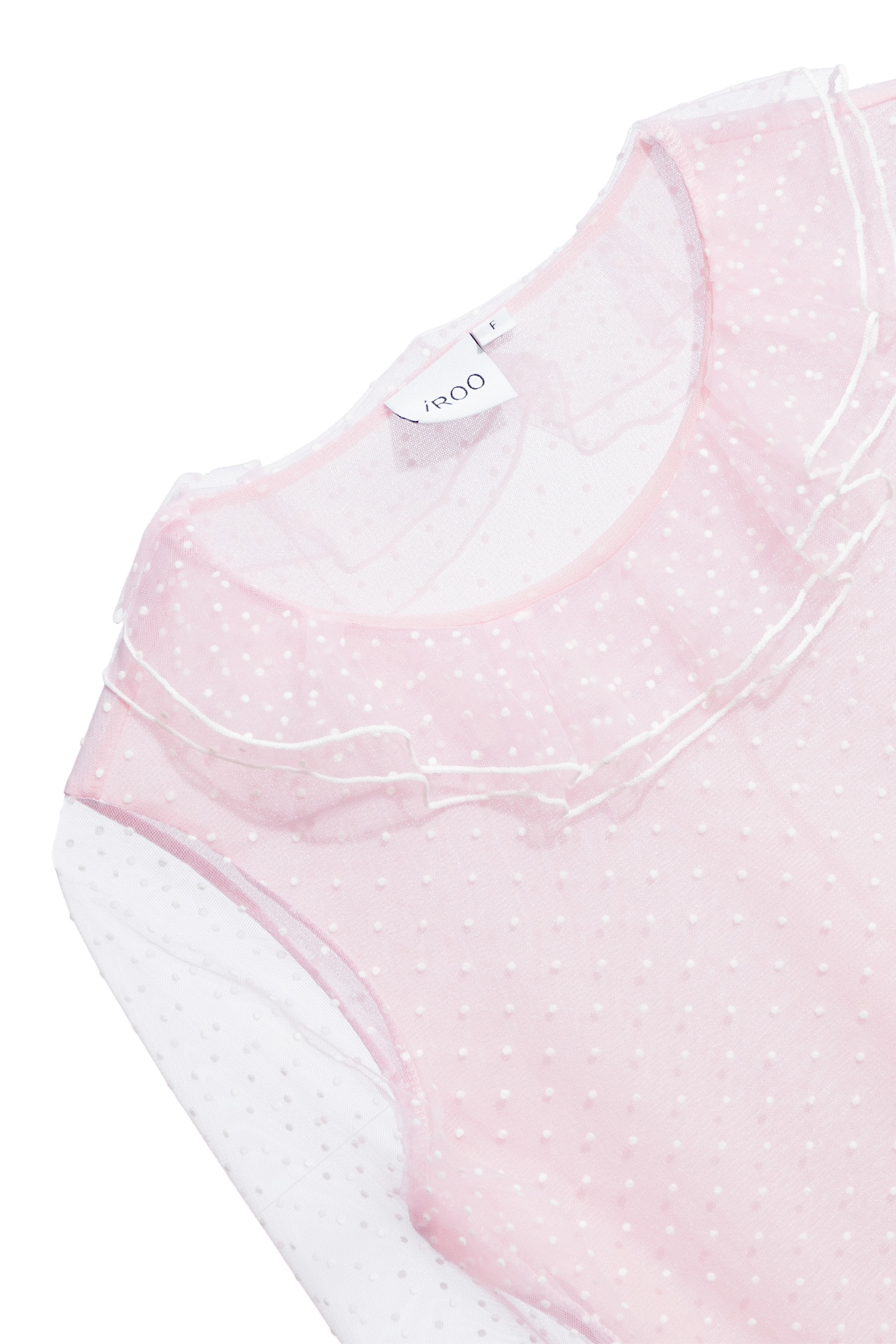 Dotted Nylon Top With Ruffle DetailDotted Nylon Top With Ruffle Detail,Tops,Season (AW) Look