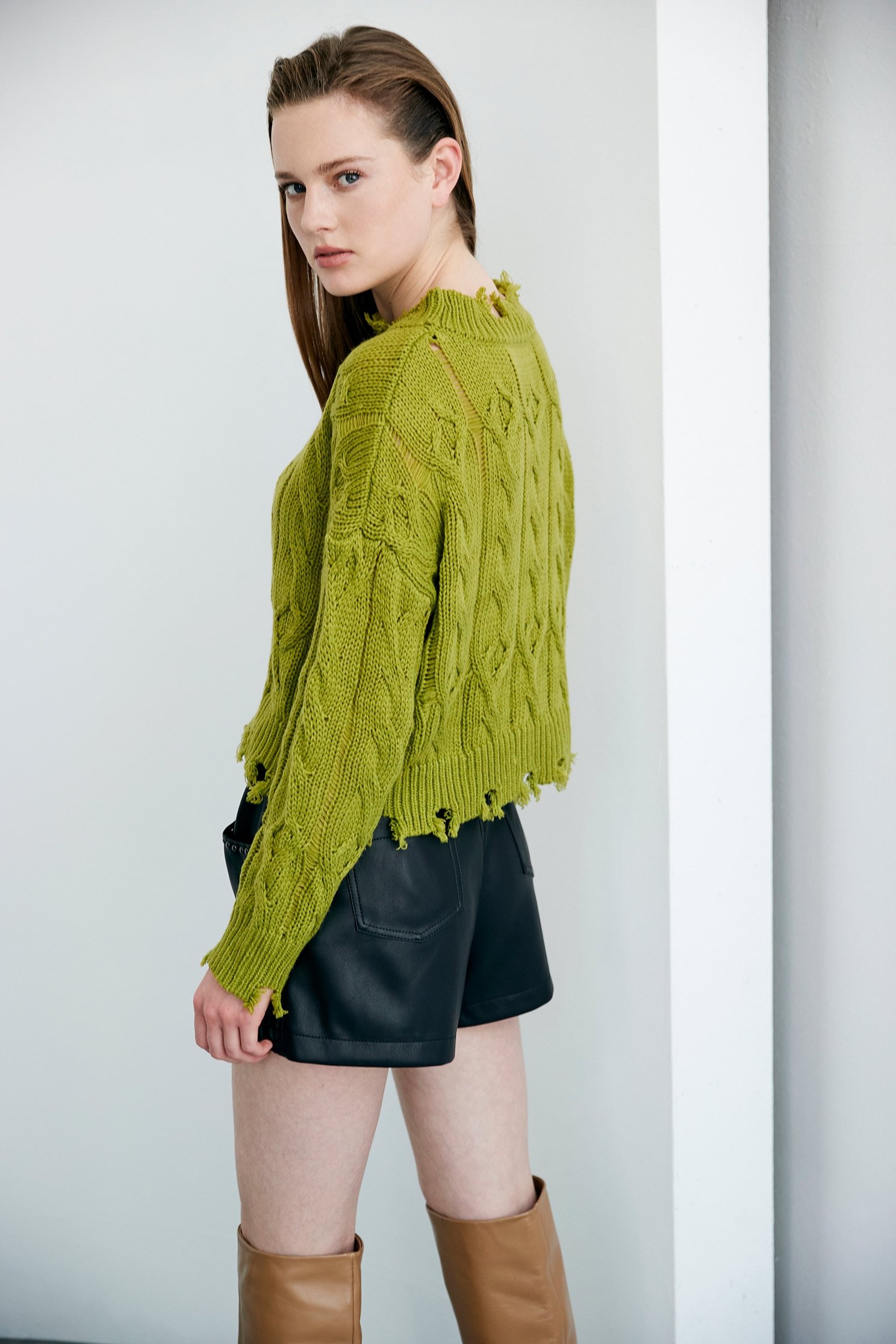 Distress Long Sleeve Knit TopDistress Long Sleeve Knit Top,Tops,Season (AW) Look,Knitted,Knitted tops,Knitted tops