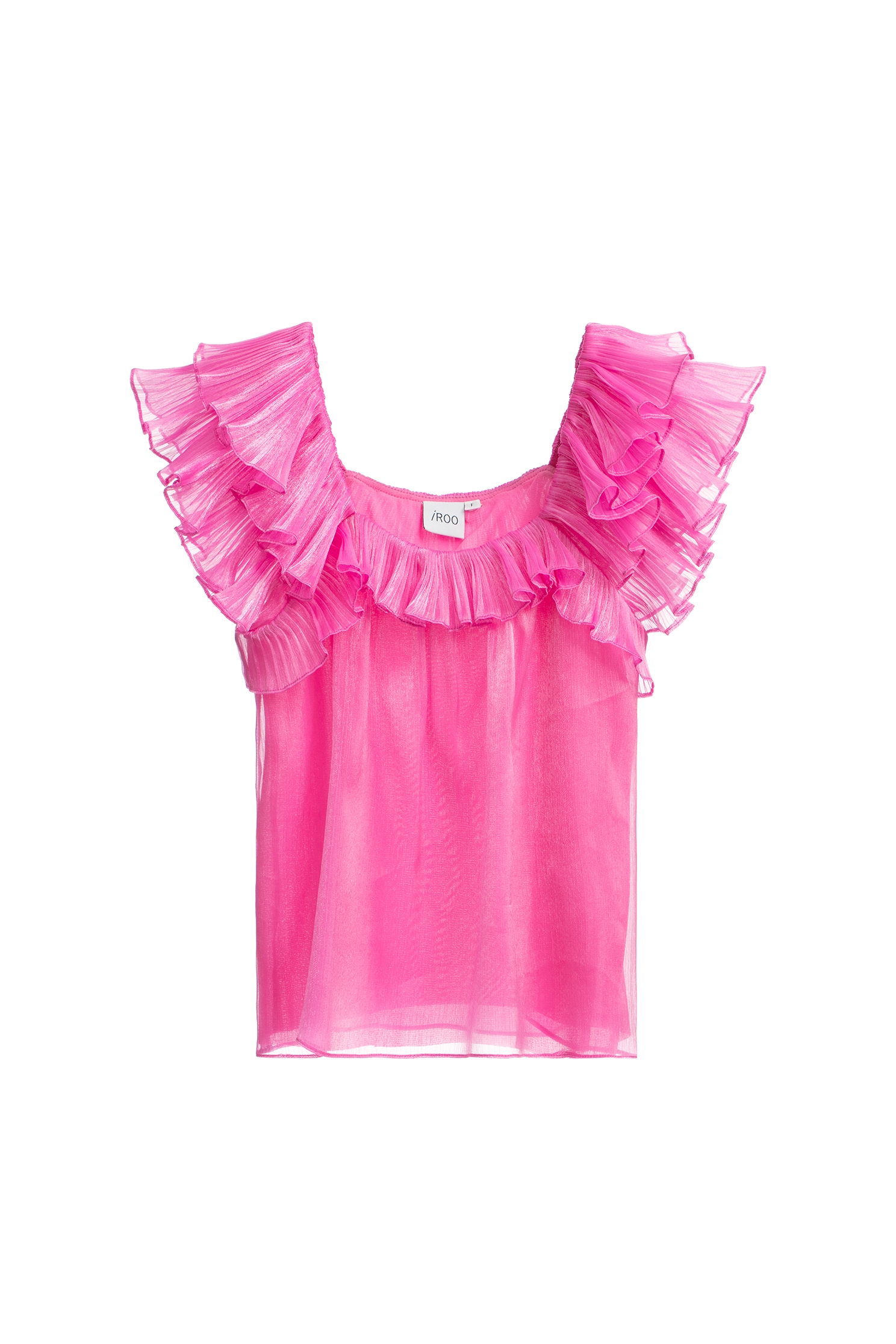 Pleated Ruffle Detail Pink TopPleated Ruffle Detail Pink Top,Tops,Season (SS) Look