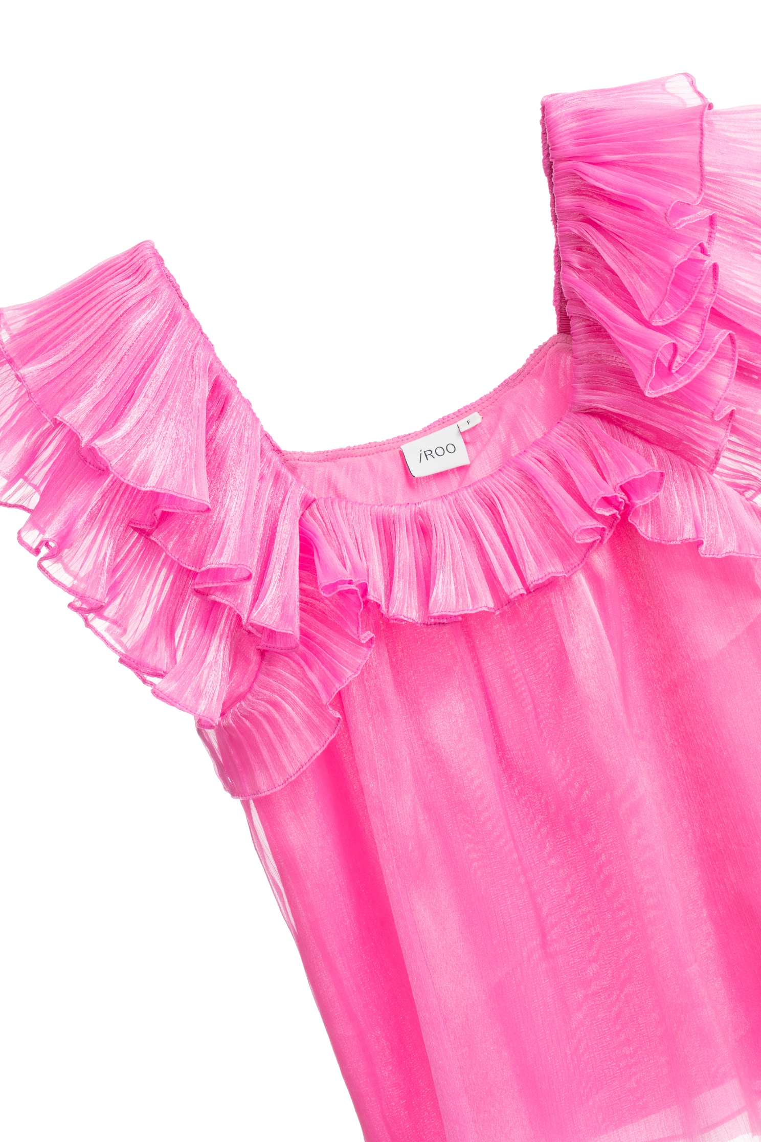 Pleated Ruffle Detail Pink TopPleated Ruffle Detail Pink Top,Tops,Season (SS) Look