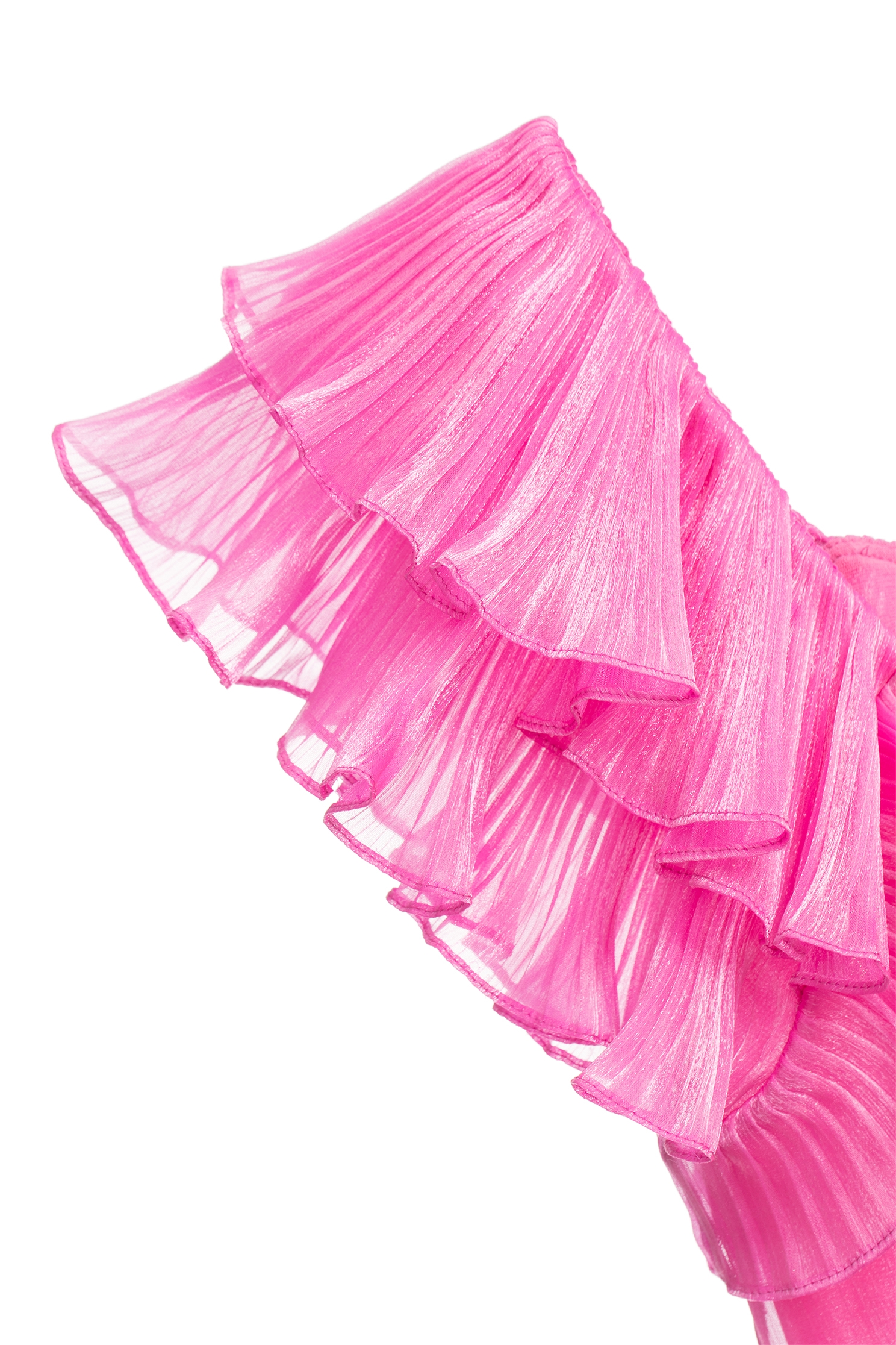 Pleated Ruffle Detail Pink TopPleated Ruffle Detail Pink Top,Tops,Season (SS) Look