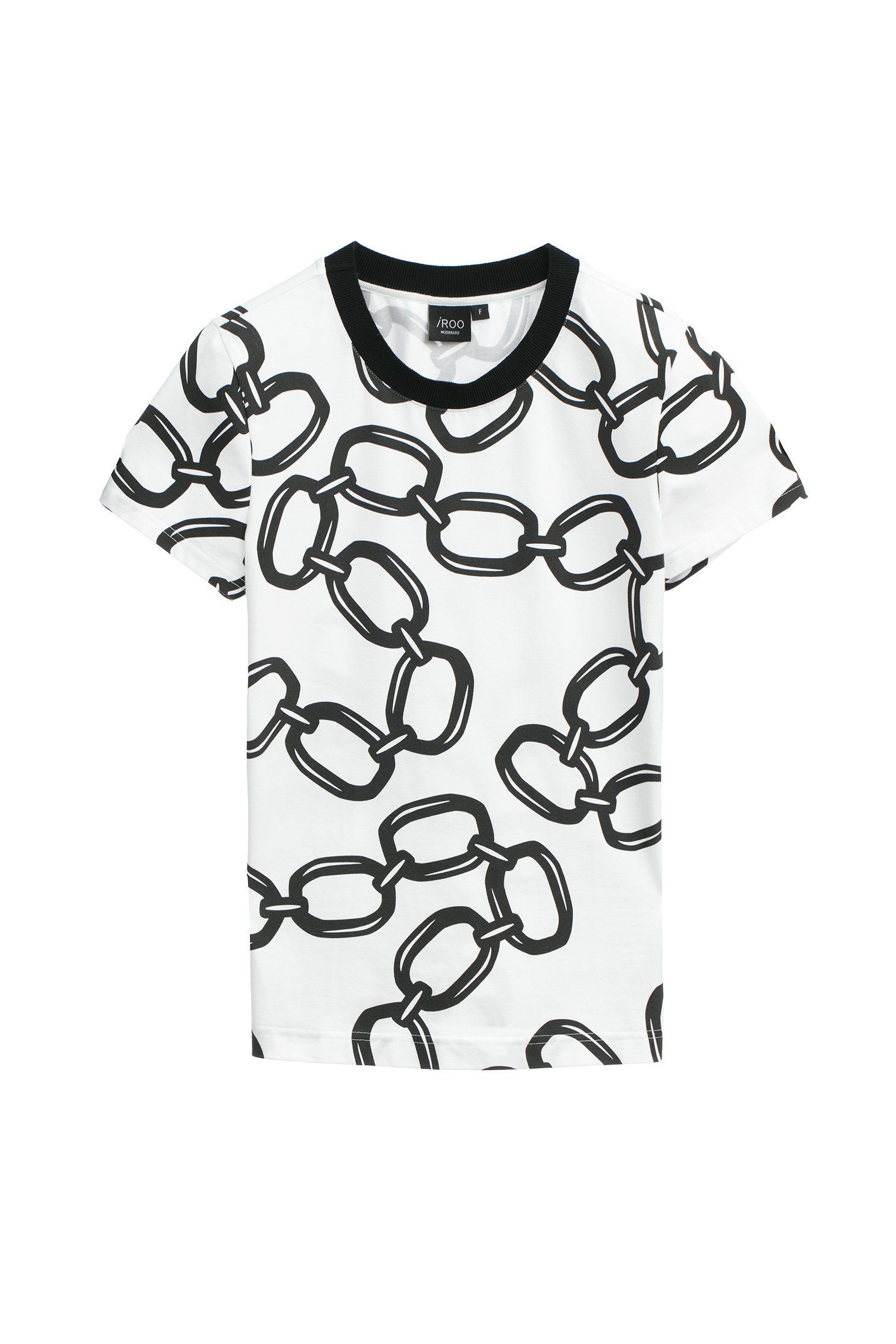 Printed Chain Graphic Short Sleeve TeePrinted Chain Graphic Short Sleeve Tee,T-shirts,Tops,Season (SS) Look,Cotton