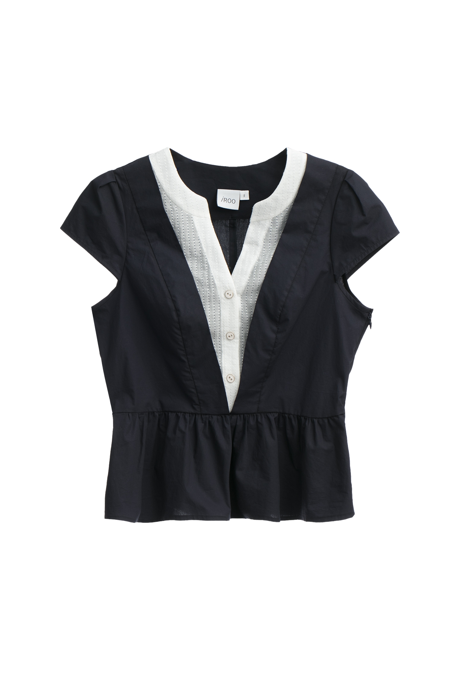 Short Sleeve Fake Two Piece Peplum TopShort Sleeve Fake Two Piece Peplum Top,Tops,Season (SS) Look,Blouses