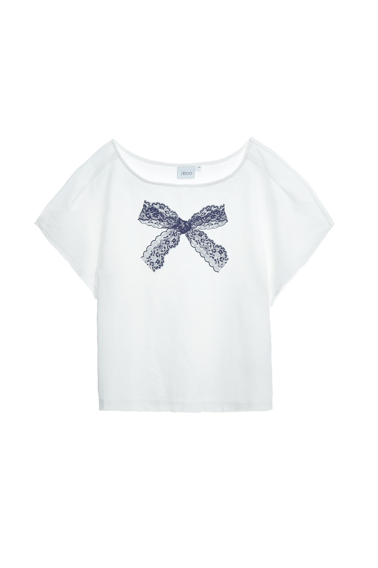 Lace Bow Deail Wide Sleeve TeeLace Bow Deail Wide Sleeve Tee,T-shirts,Tops,Season (SS) Look,Lace,bows