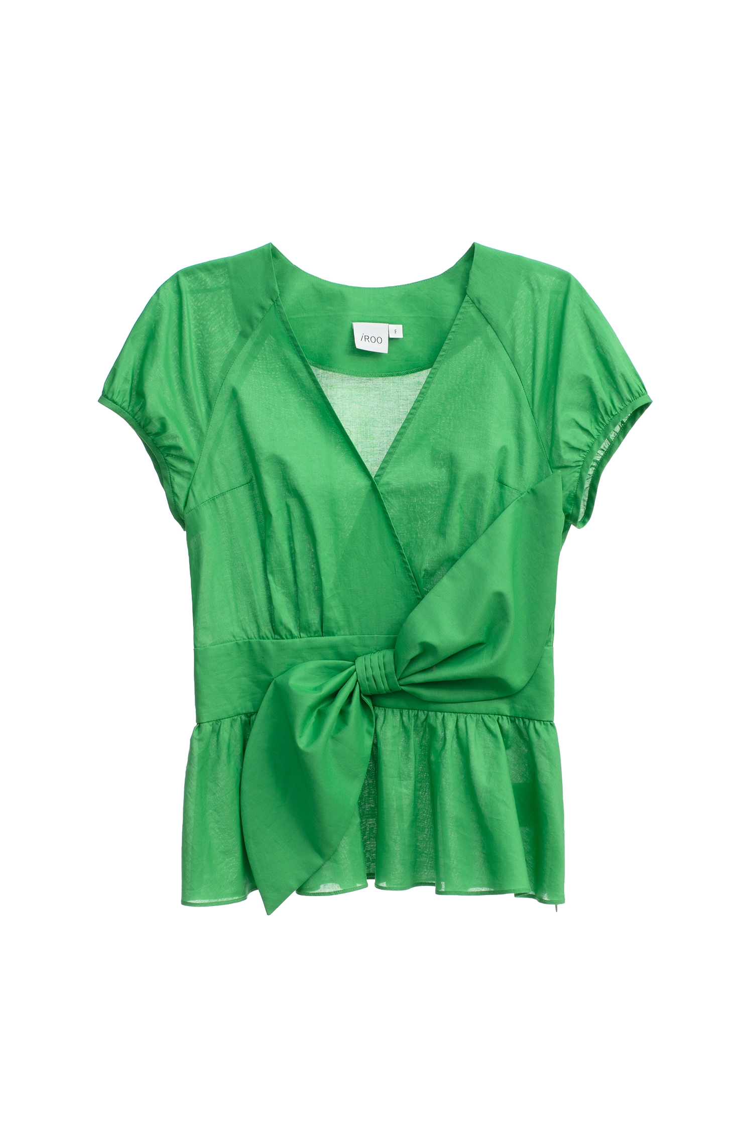 Front Bow Peplum Green TopFront Bow Peplum Green Top,Tops,Season (SS) Look