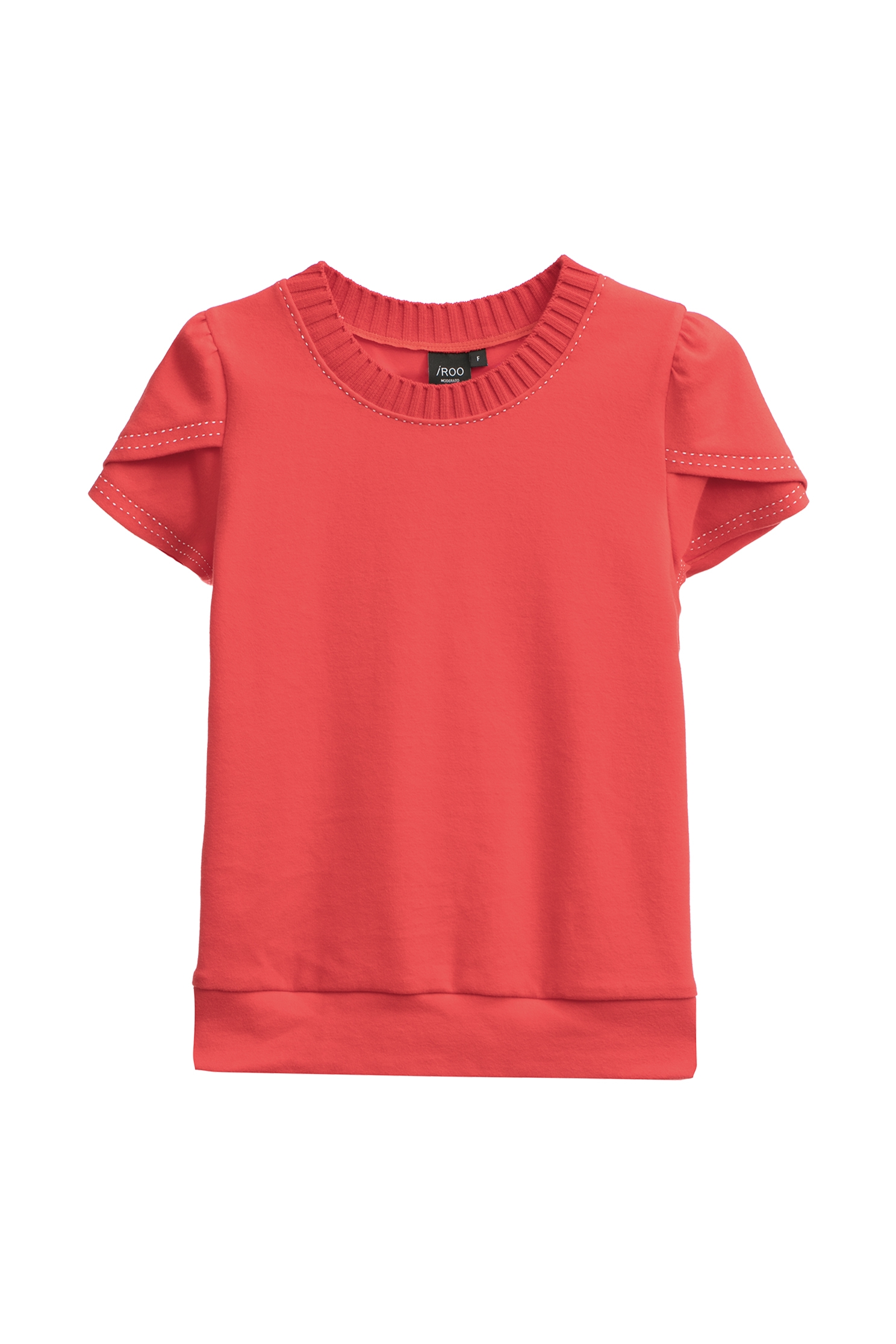 Petal Sleeve Tee With Contrast Stitching DetailPetal Sleeve Tee With Contrast Stitching Detail,T-shirts,Tops,Season (SS) Look