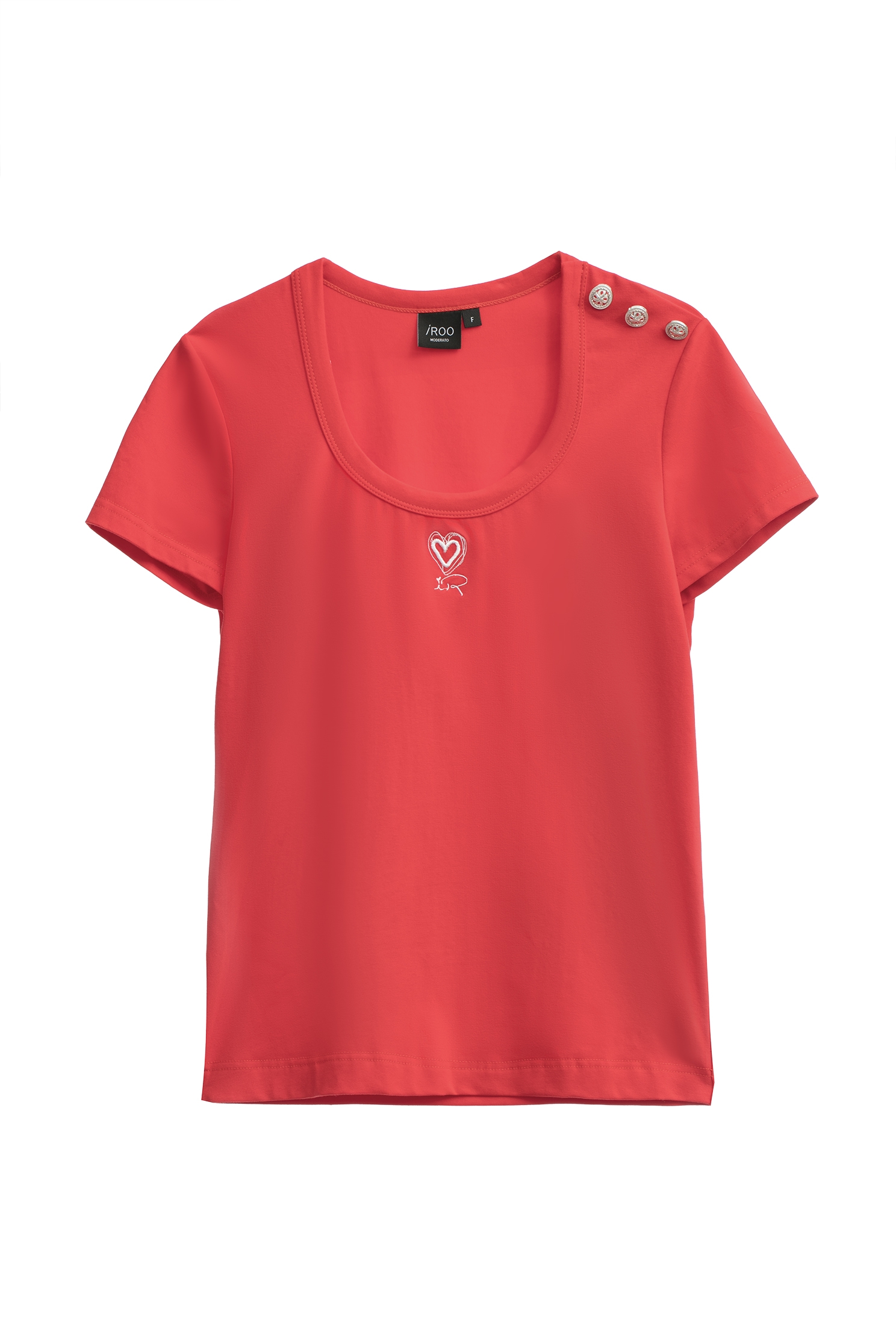 Embroidered Heart Logo Short Sleeve TeeEmbroidered Heart Logo Short Sleeve Tee,T-shirts,Tops,Season (SS) Look,Embroidered