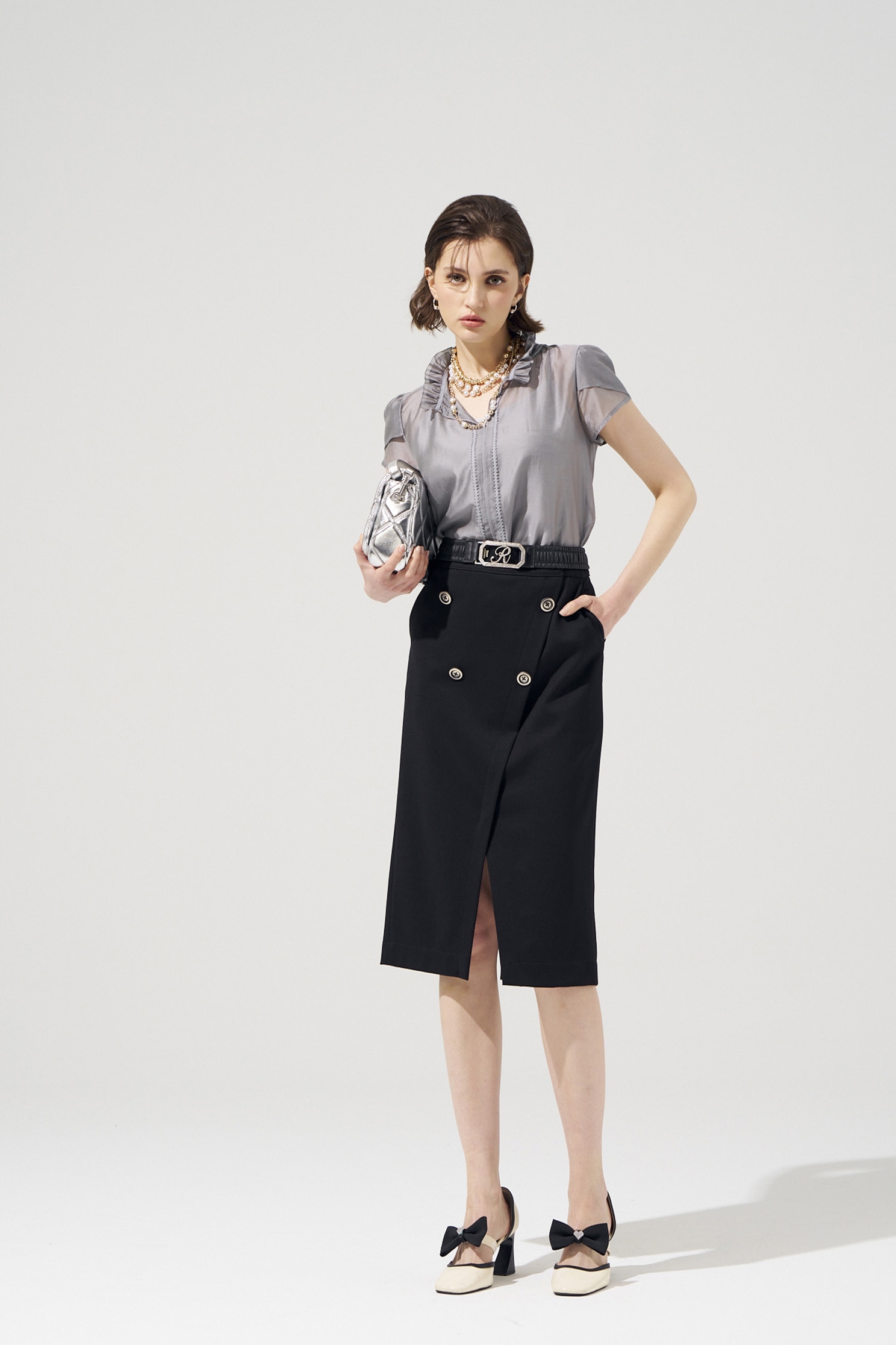 Petal Sleeve Detail Grey TopPetal Sleeve Detail Grey Top,Tops,Under shirts,Season (SS) Look,Lace,Blouses