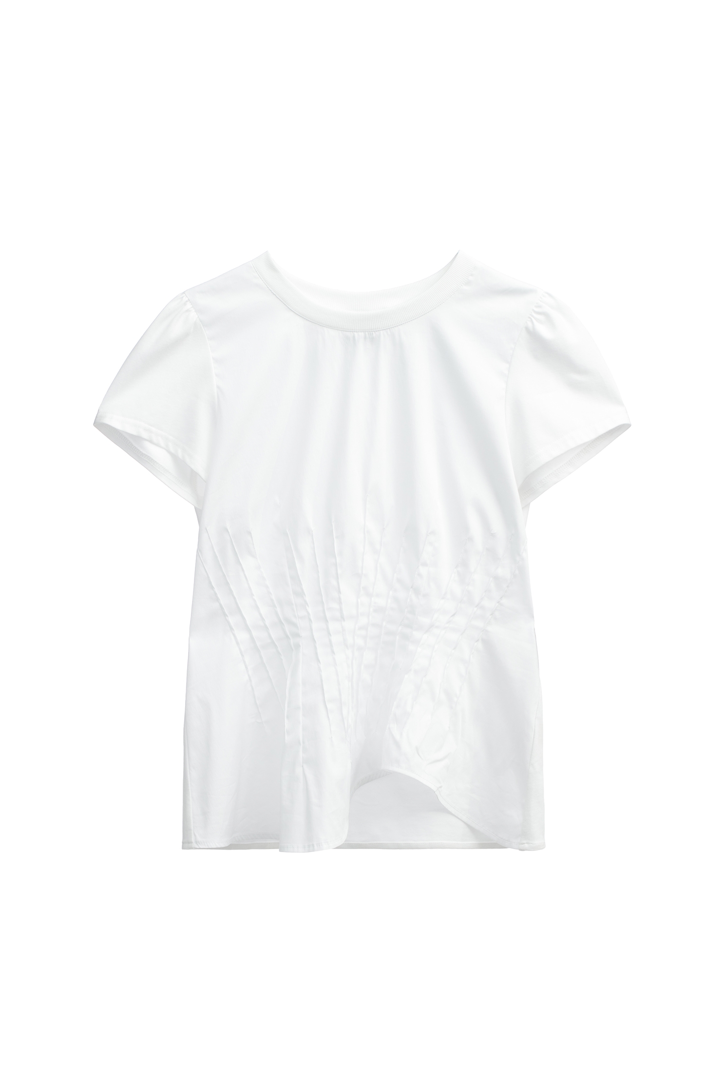 Front Pleated Detail Short Sleeve TeeFront Pleated Detail Short Sleeve Tee,Tops,Season (SS) Look,Blouses