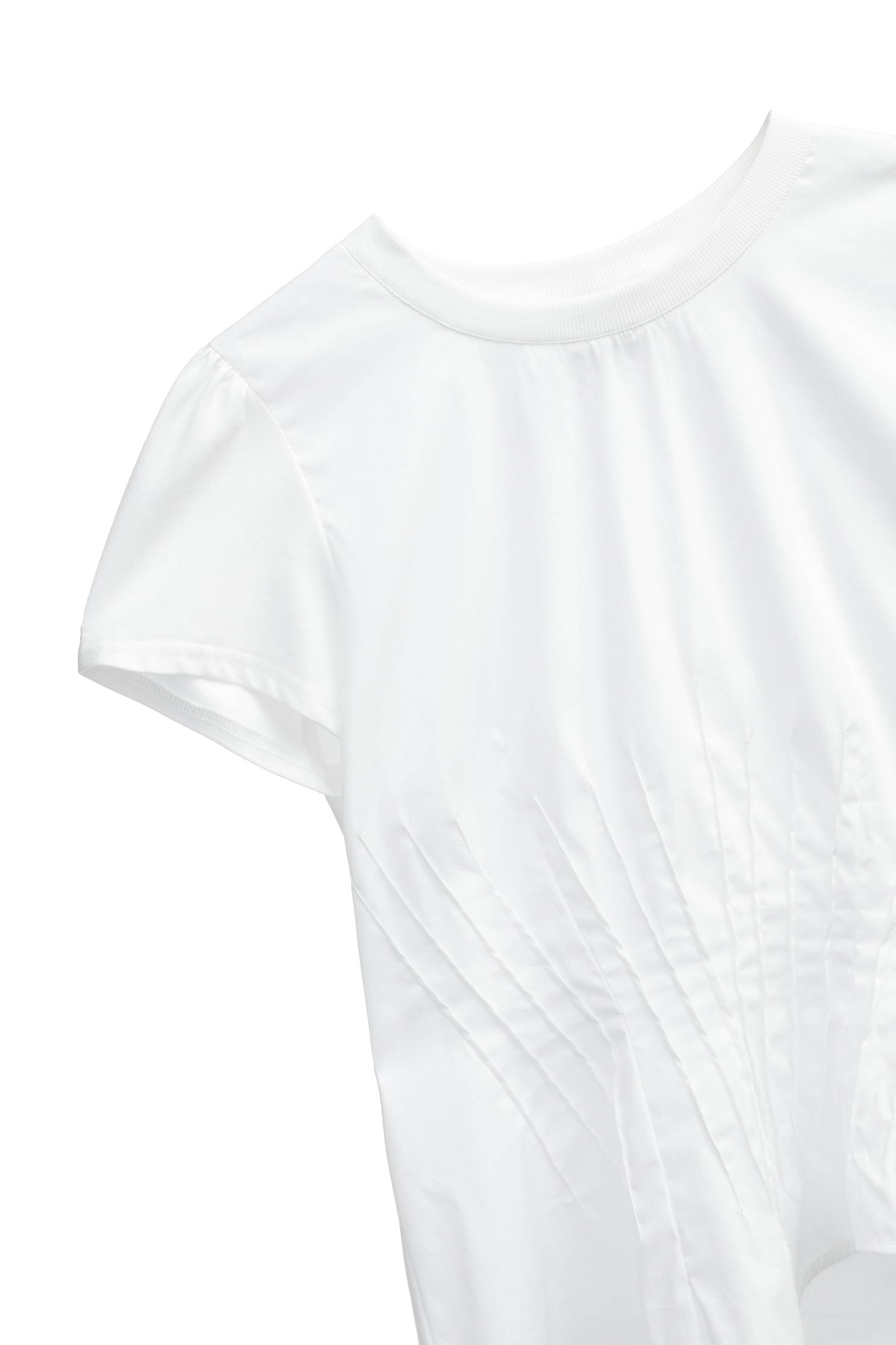 Front Pleated Detail Short Sleeve TeeFront Pleated Detail Short Sleeve Tee,Tops,Season (SS) Look,Blouses