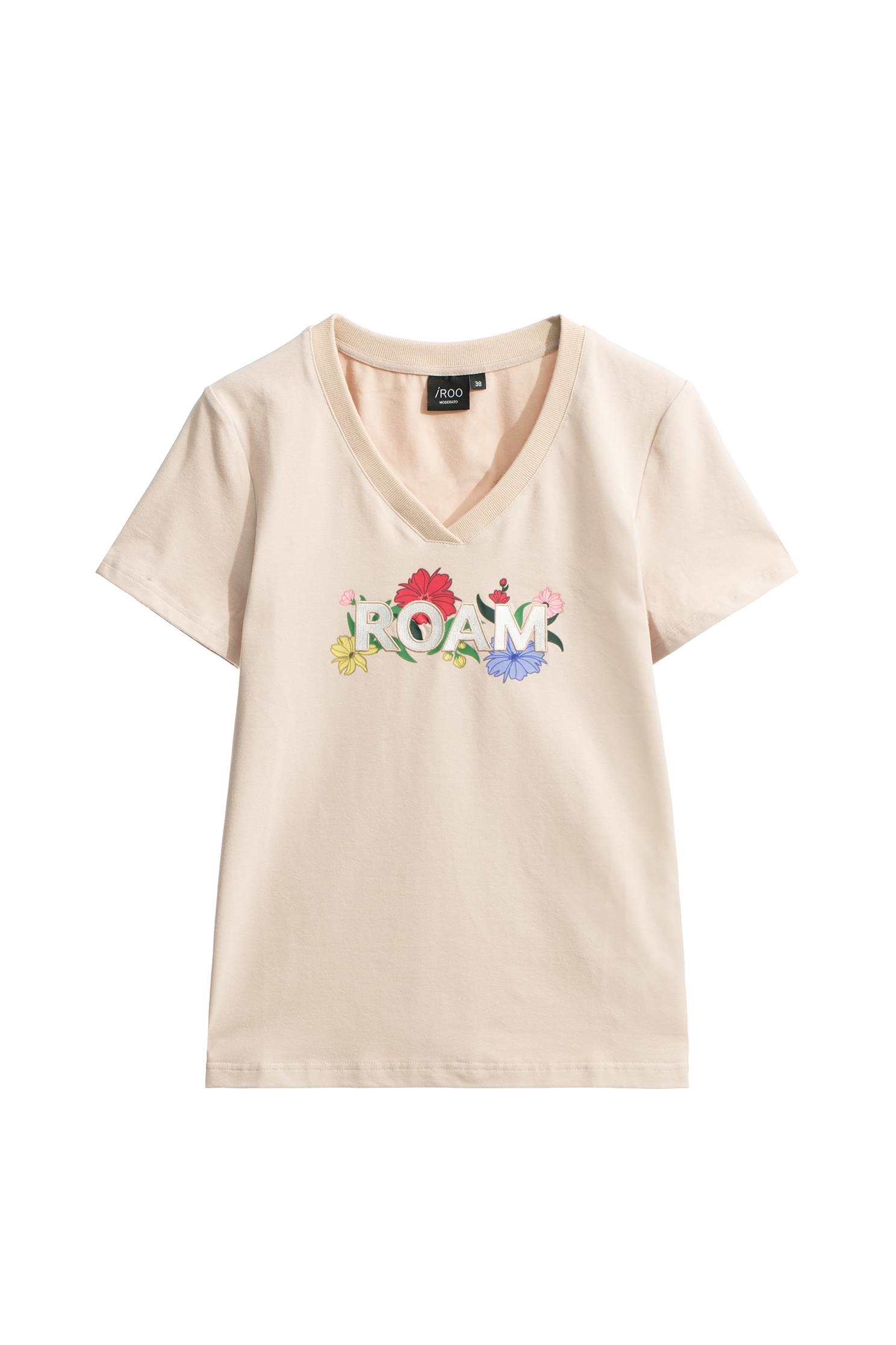 Front Slogan Embroidered TeeFront Slogan Embroidered Tee,Tops,Season (SS) Look,Cotton,Embroidered