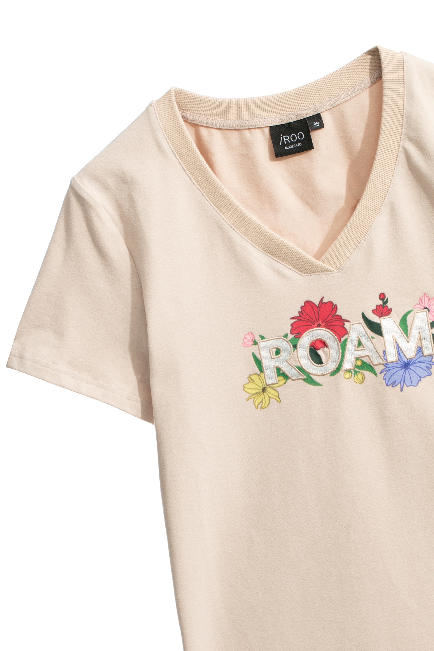 Front Slogan Embroidered TeeFront Slogan Embroidered Tee,Tops,Season (SS) Look,Cotton,Embroidered