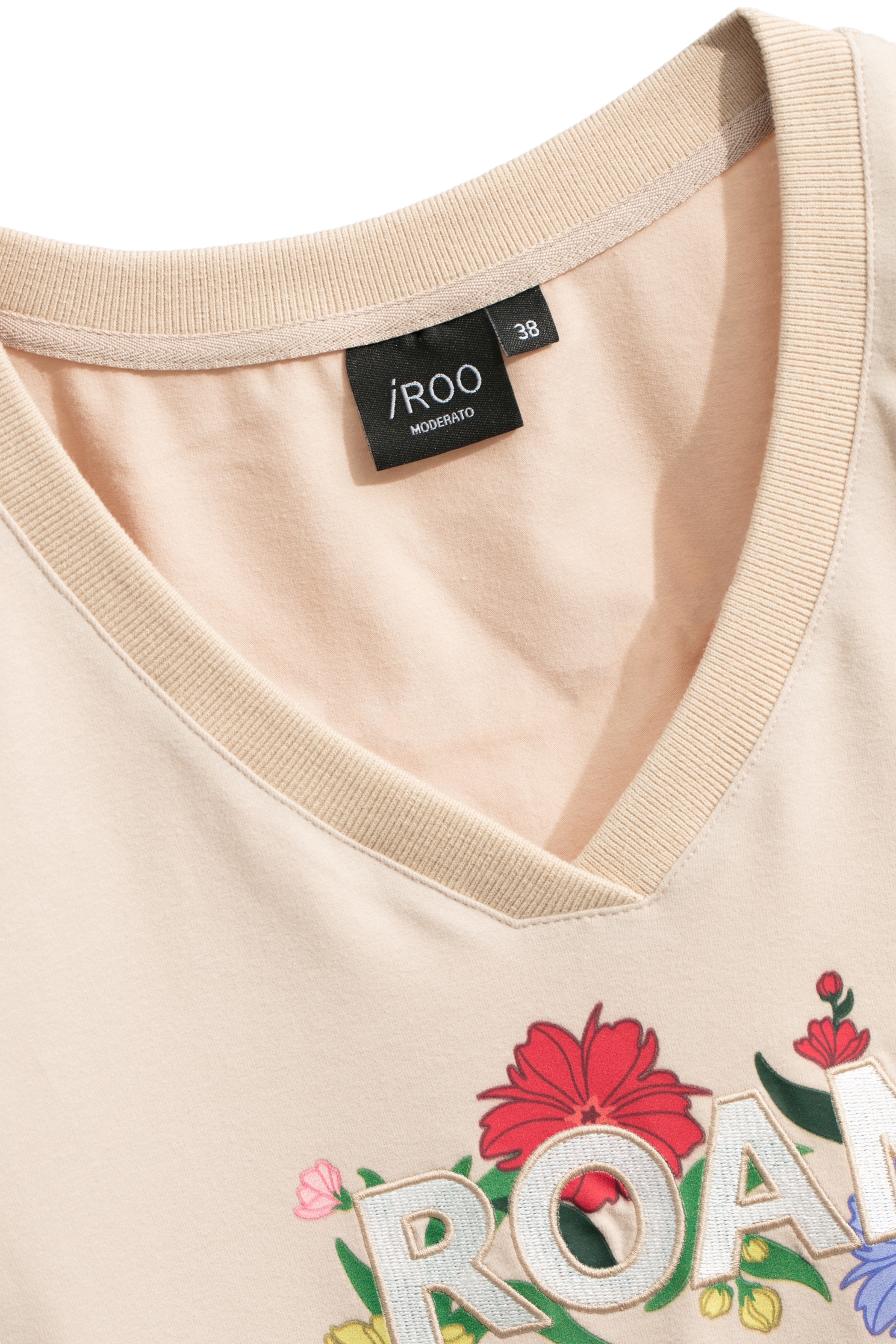 Front Slogan Embroidered TeeFront Slogan Embroidered Tee,Tops,Season (SS) Look,Cotton,Embroidered