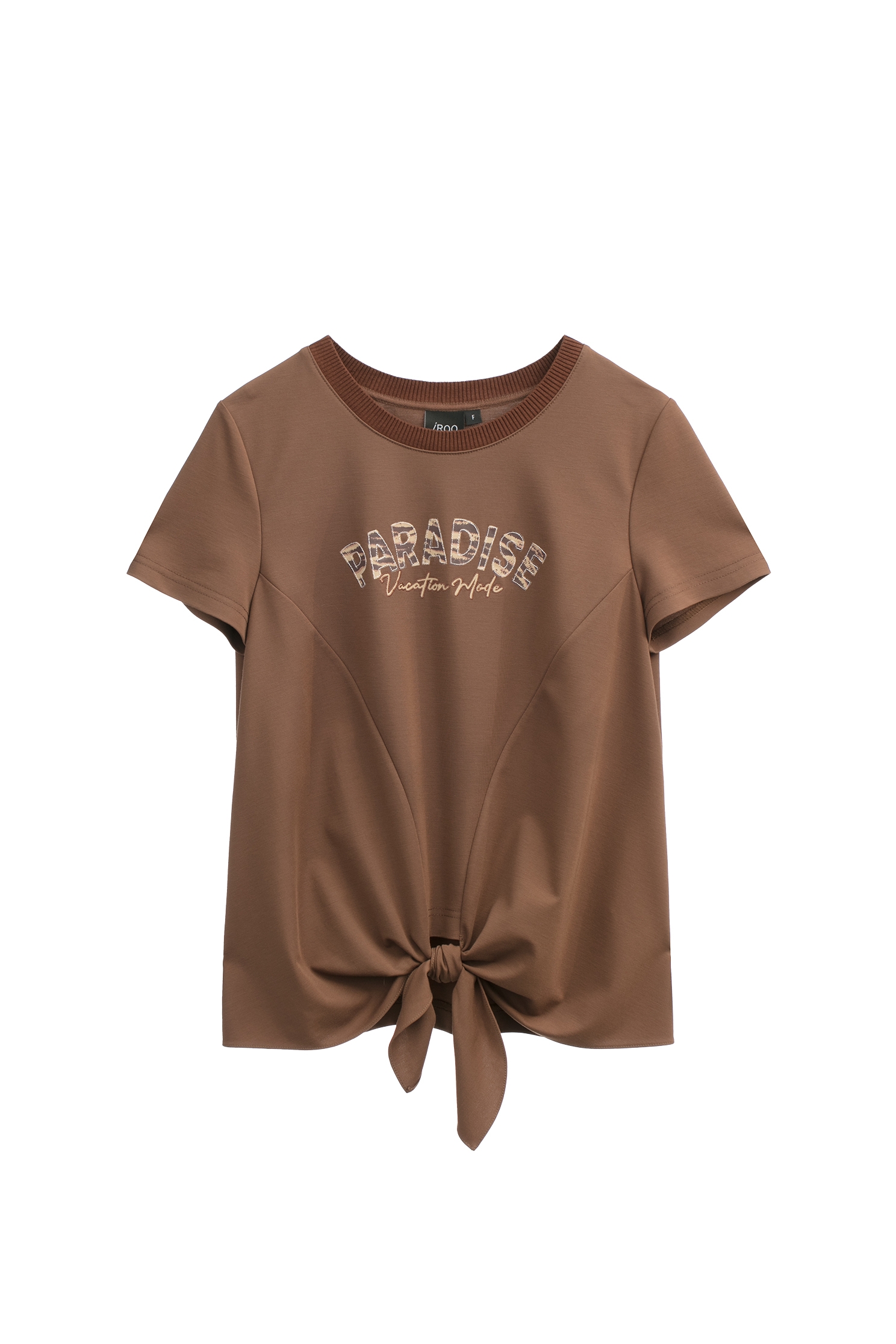 Caramel Animal Print Letter Graphic Tie T-shirtCaramel Animal Print Letter Graphic Tie T-shirt,Tops,Season (SS) Look