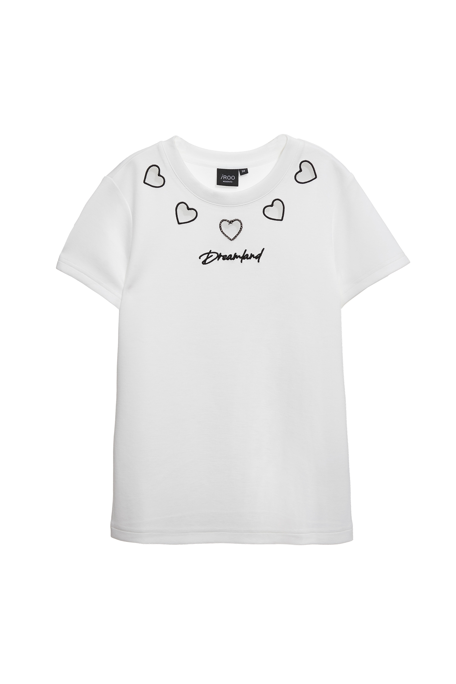Hollow Out Heart Embroidery TeeHollow Out Heart Embroidery Tee,Tops,Season (SS) Look,White tops,Embroidered