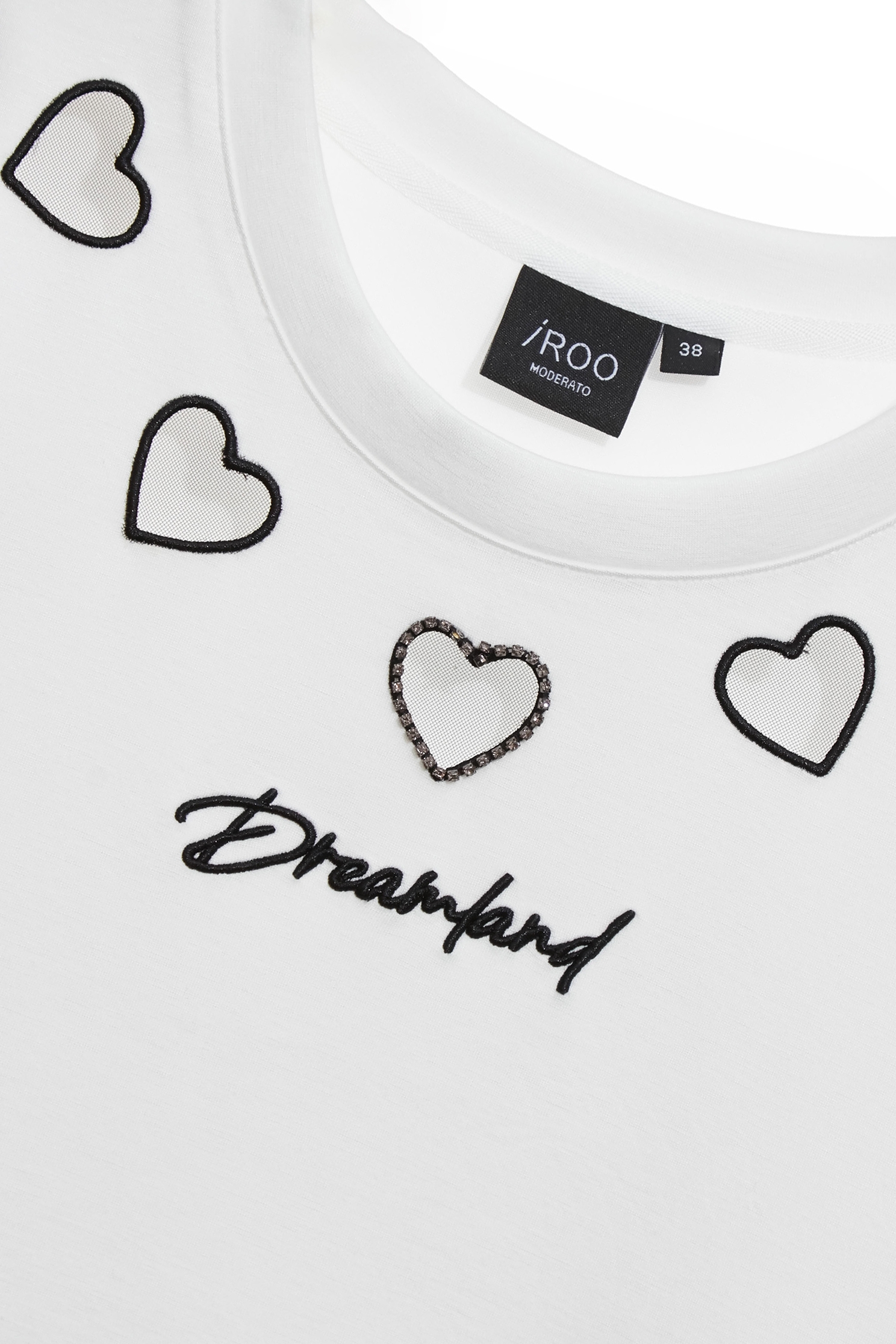 Hollow Out Heart Embroidery TeeHollow Out Heart Embroidery Tee,Tops,Season (SS) Look,White tops,Embroidered