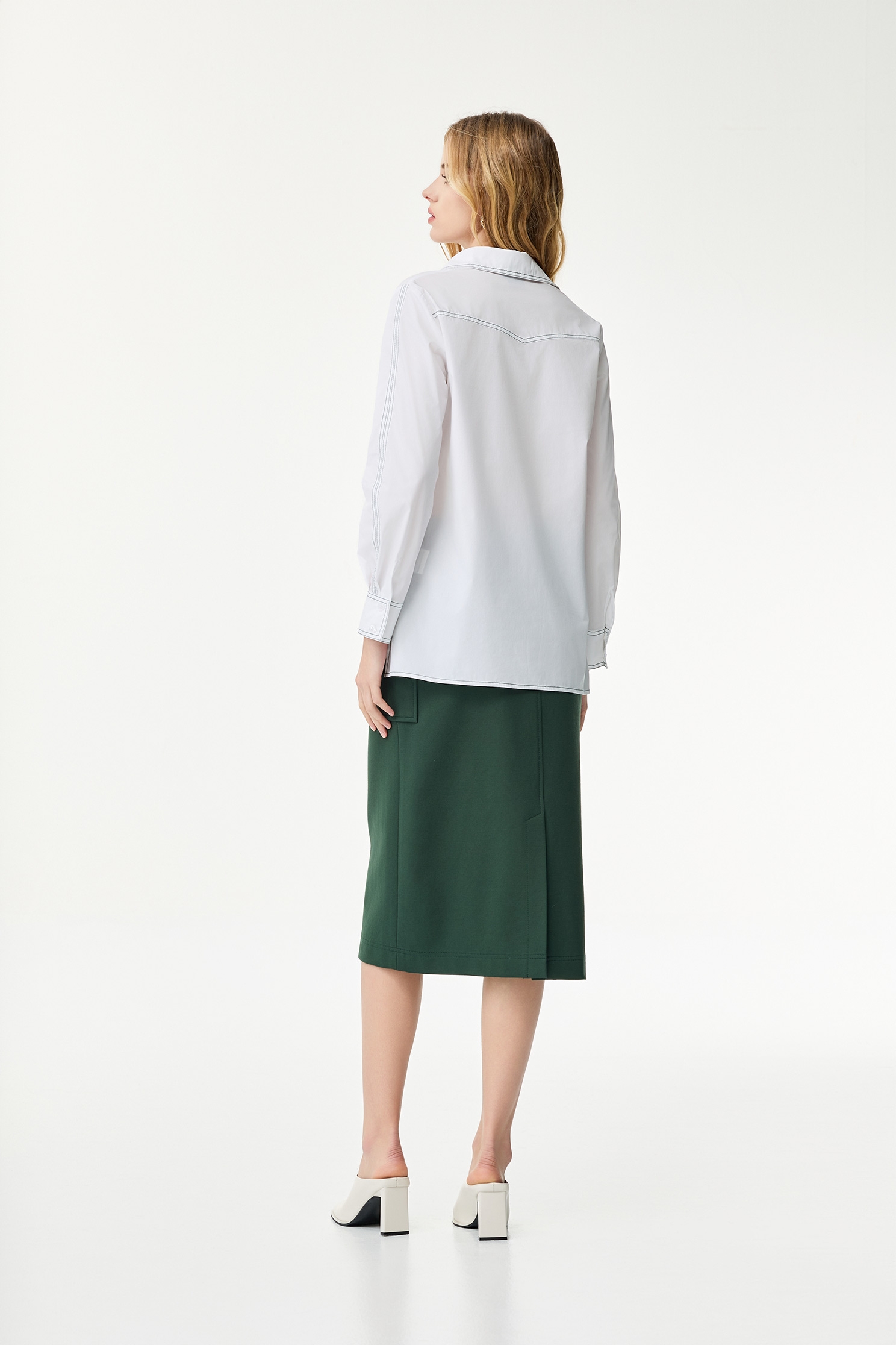 Stitching Detail Long Sleeve BlouseStitching Detail Long Sleeve Blouse,Office Looks,Season (SS) Look,Blouses,Long shirts