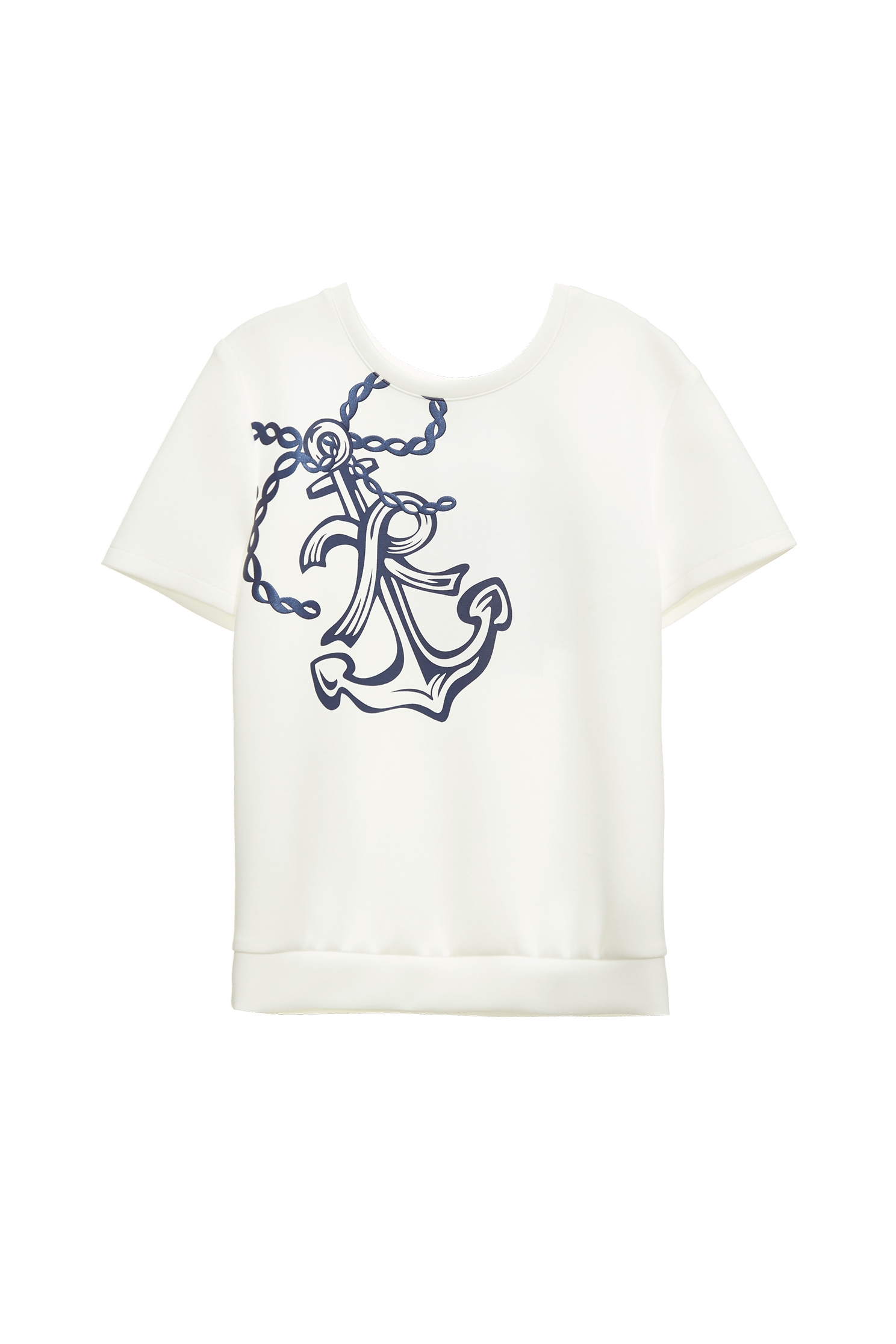 Anchor Graphic Print Short Sleeve TeeAnchor Graphic Print Short Sleeve Tee,Tops,Season (SS) Look,White tops