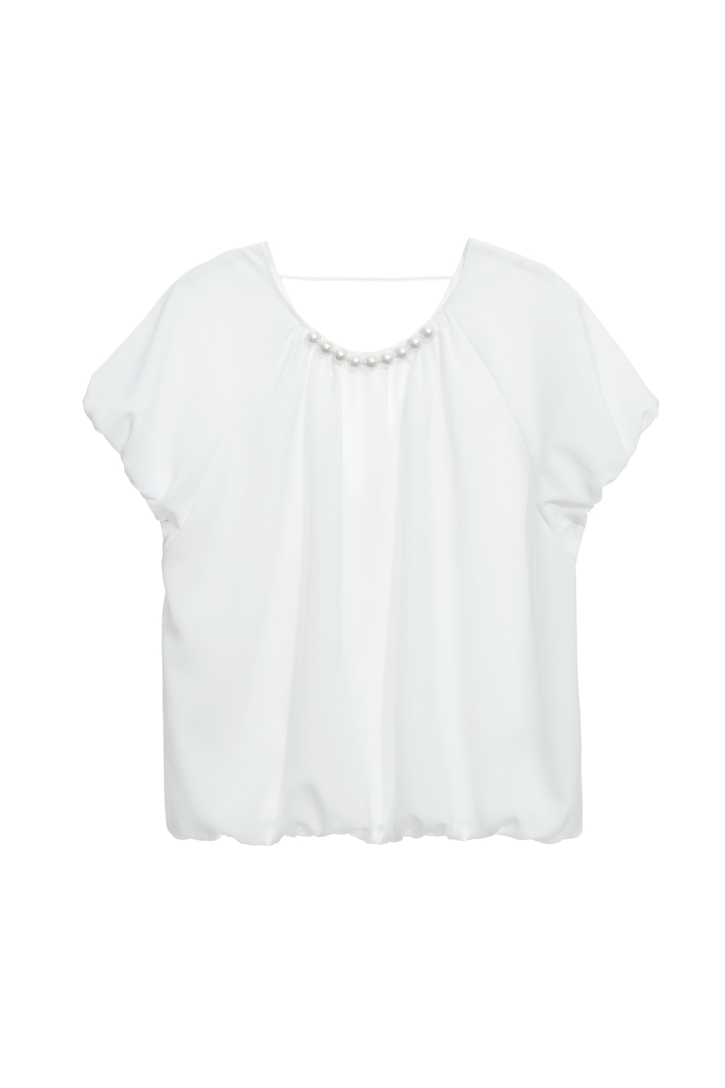 Classic Pearl Detail TopClassic Pearl Detail Top,Tops,Season (SS) Look,pearl,White tops
