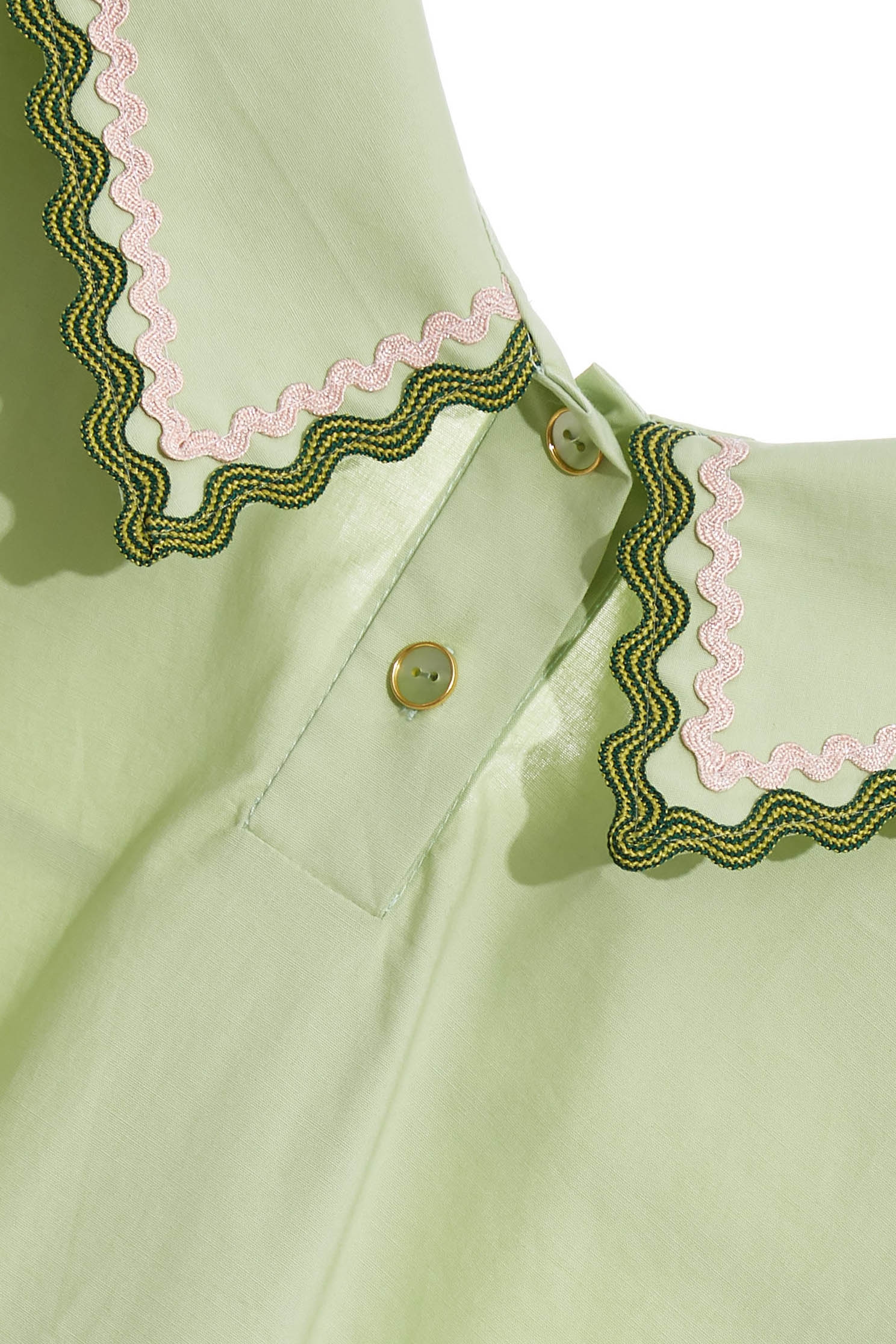 Oversize Lace Trim Green BlouseFloral-trimmed shirt top,Tops,Season (SS) Look,mothergift,healing colors,blossoms,Blouses