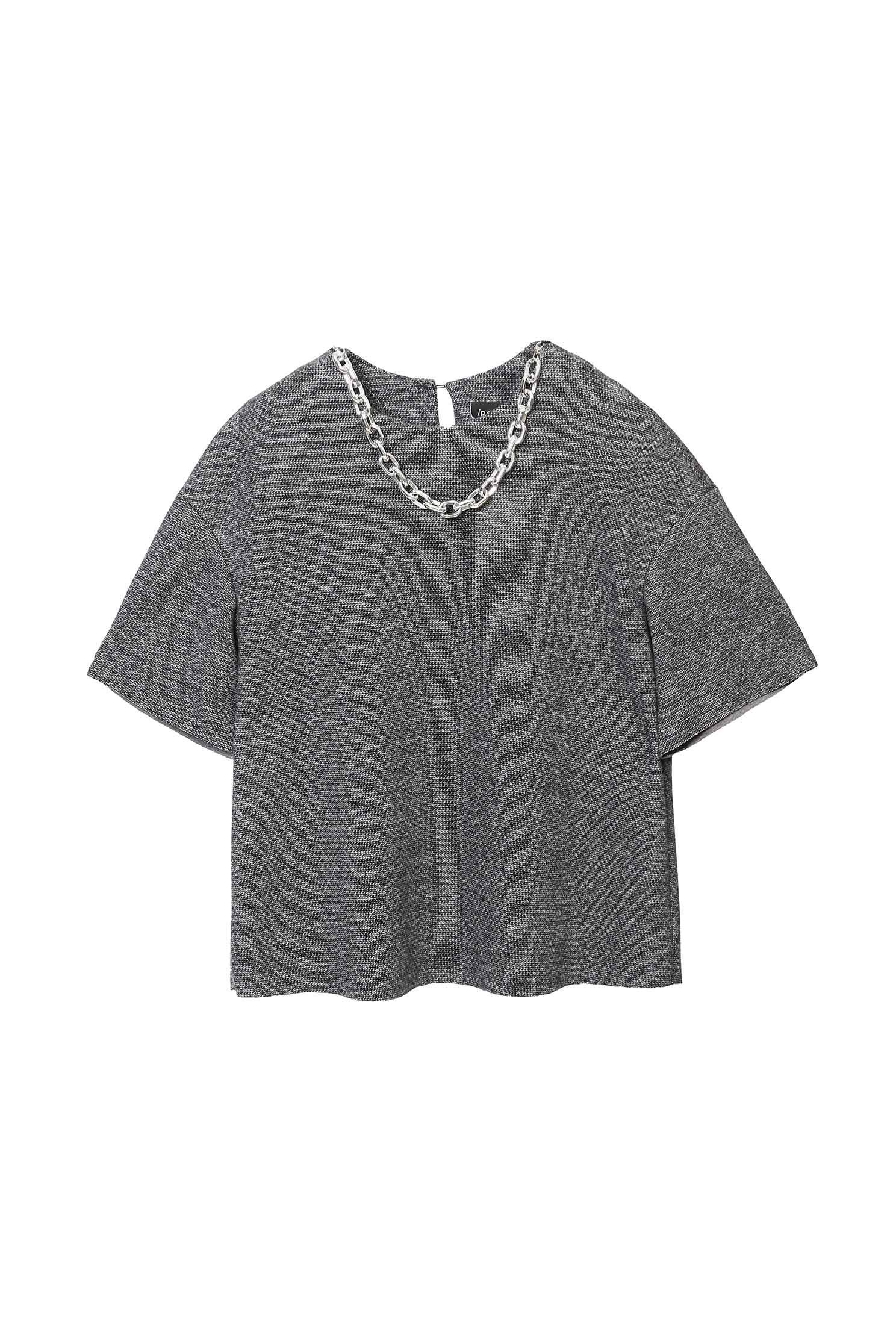 Oversize Drop Shoulder Seam TopTop with necklace design,Tops,Season (AW) Look,Necklaces