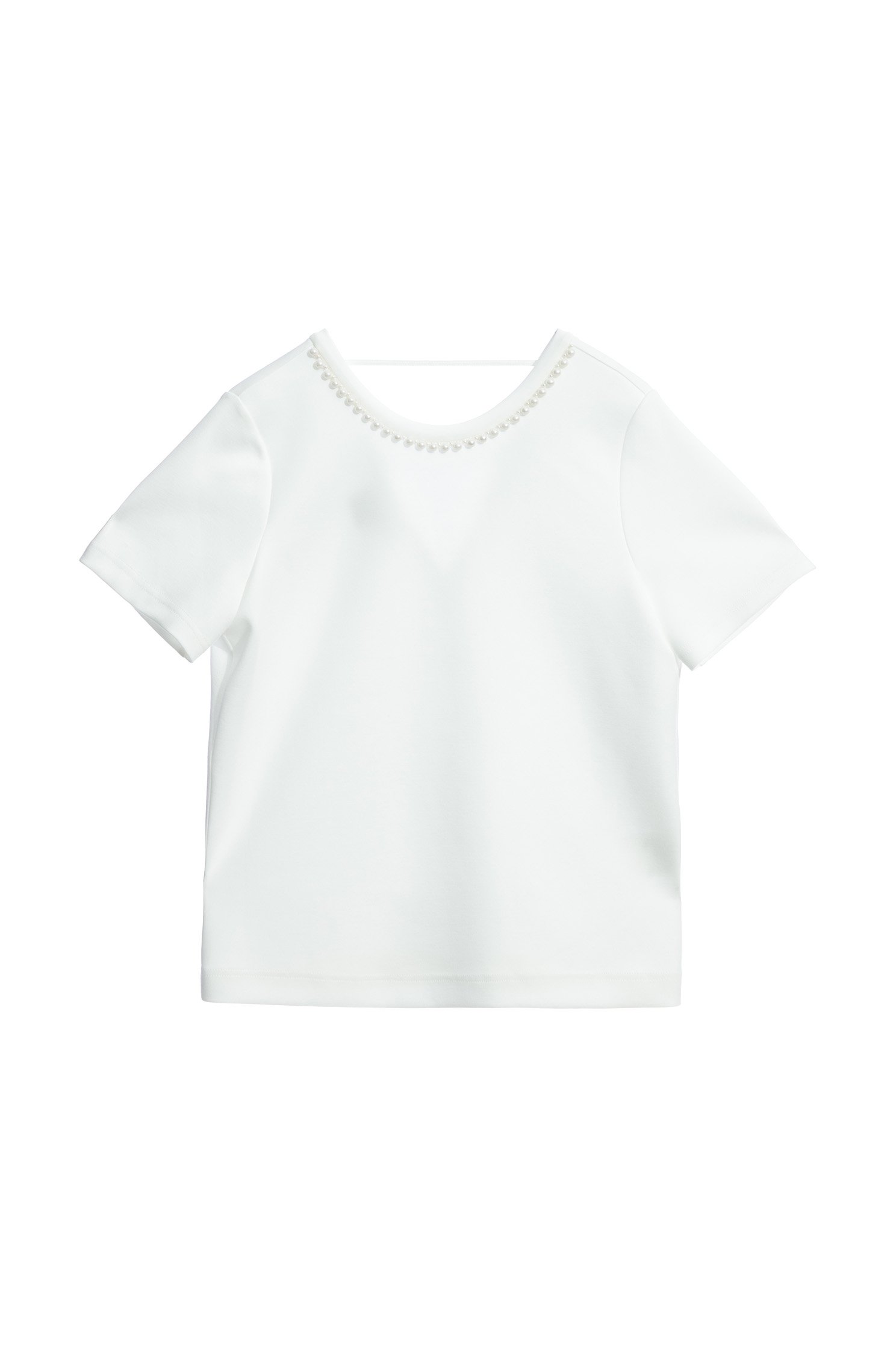 Pearl Applique Short Sleeve TopPearl Applique Short Sleeve Top,Tops,pearl,Season (AW) Look