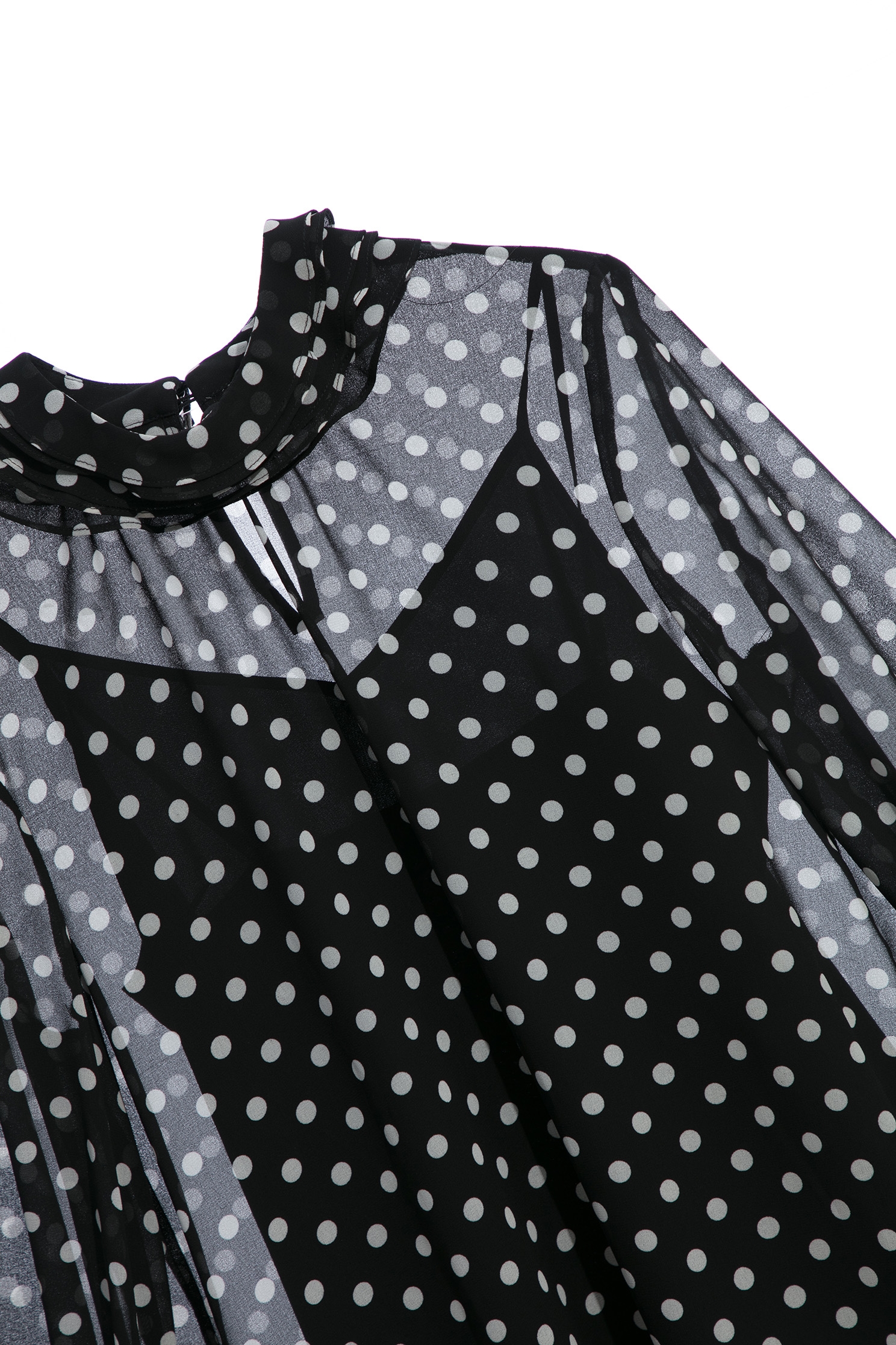 Polka Dot Print Chiffon Top WithPolka Dot Print Chiffon Top With,Tops,Under shirts,Season (AW) Look,Blouses,Chiffon,Chiffon tops