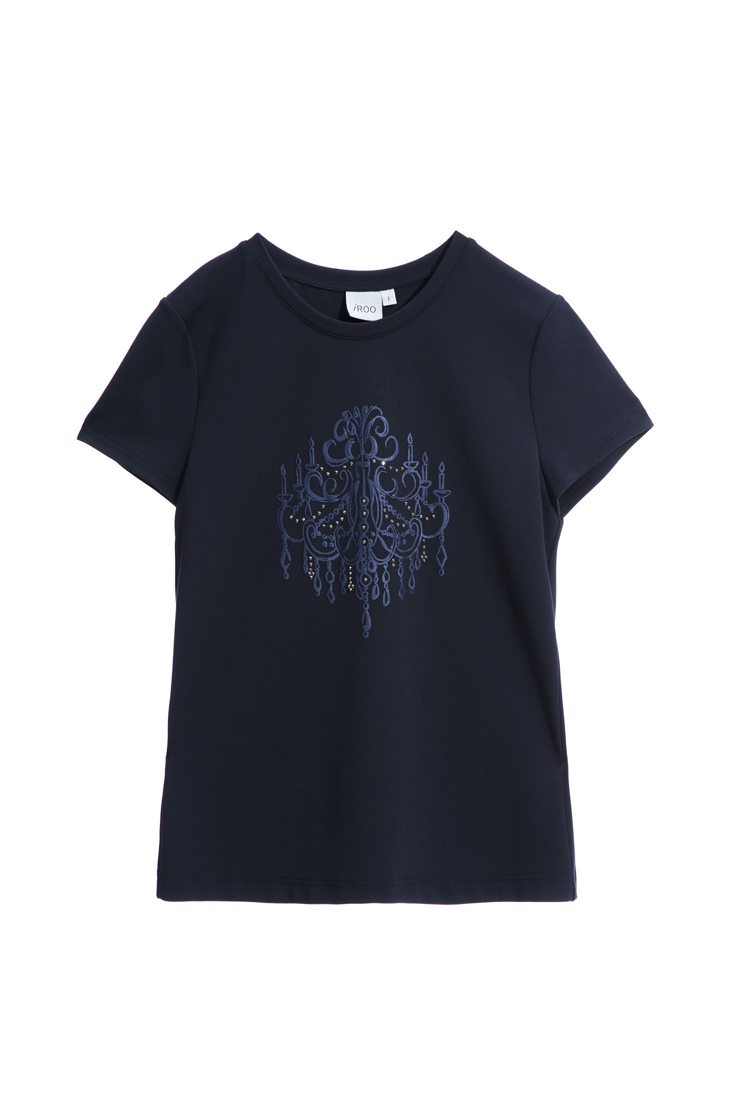 Front Embossed Print Navy TeeFront Embossed Print Navy Tee,T-shirts,T-shirts,Tops,Season (AW) Look