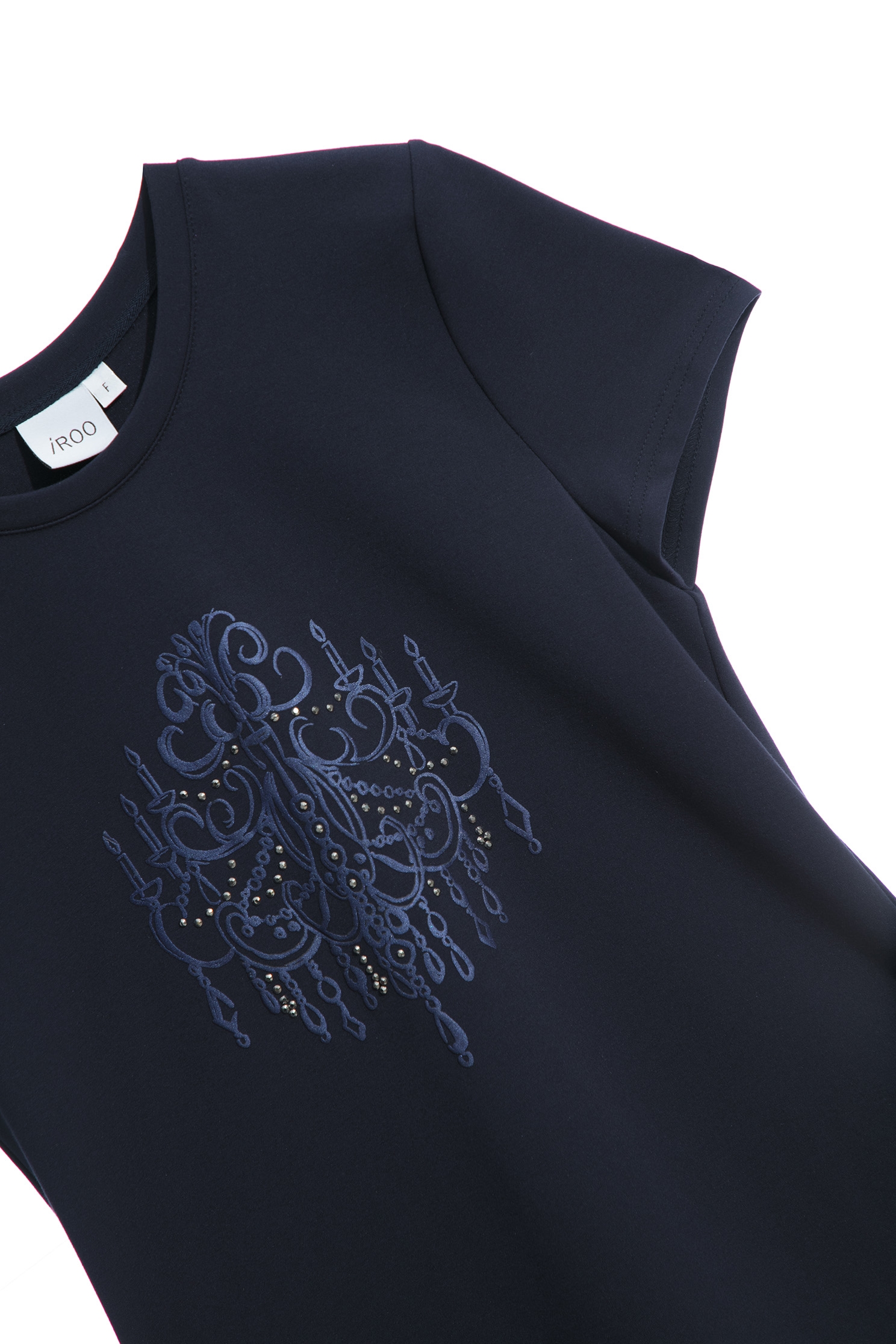 Front Embossed Print Navy TeeFront Embossed Print Navy Tee,T-shirts,T-shirts,Tops,Season (AW) Look