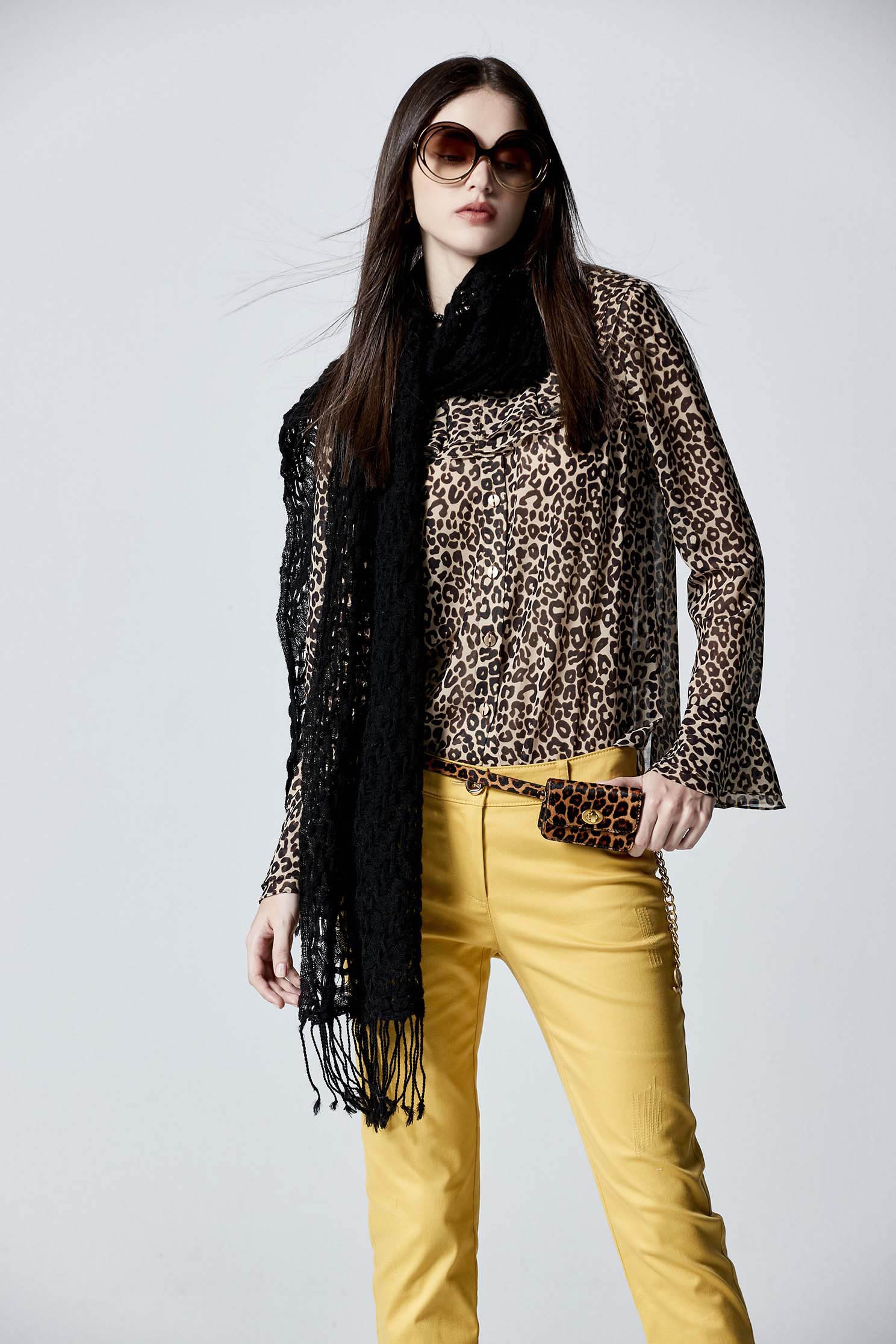 Leopard Print Ruffle Detail TopLeopard Print Ruffle Detail Top,Tops,Season (AW) Look,Blouses,Chiffon,Chiffon tops