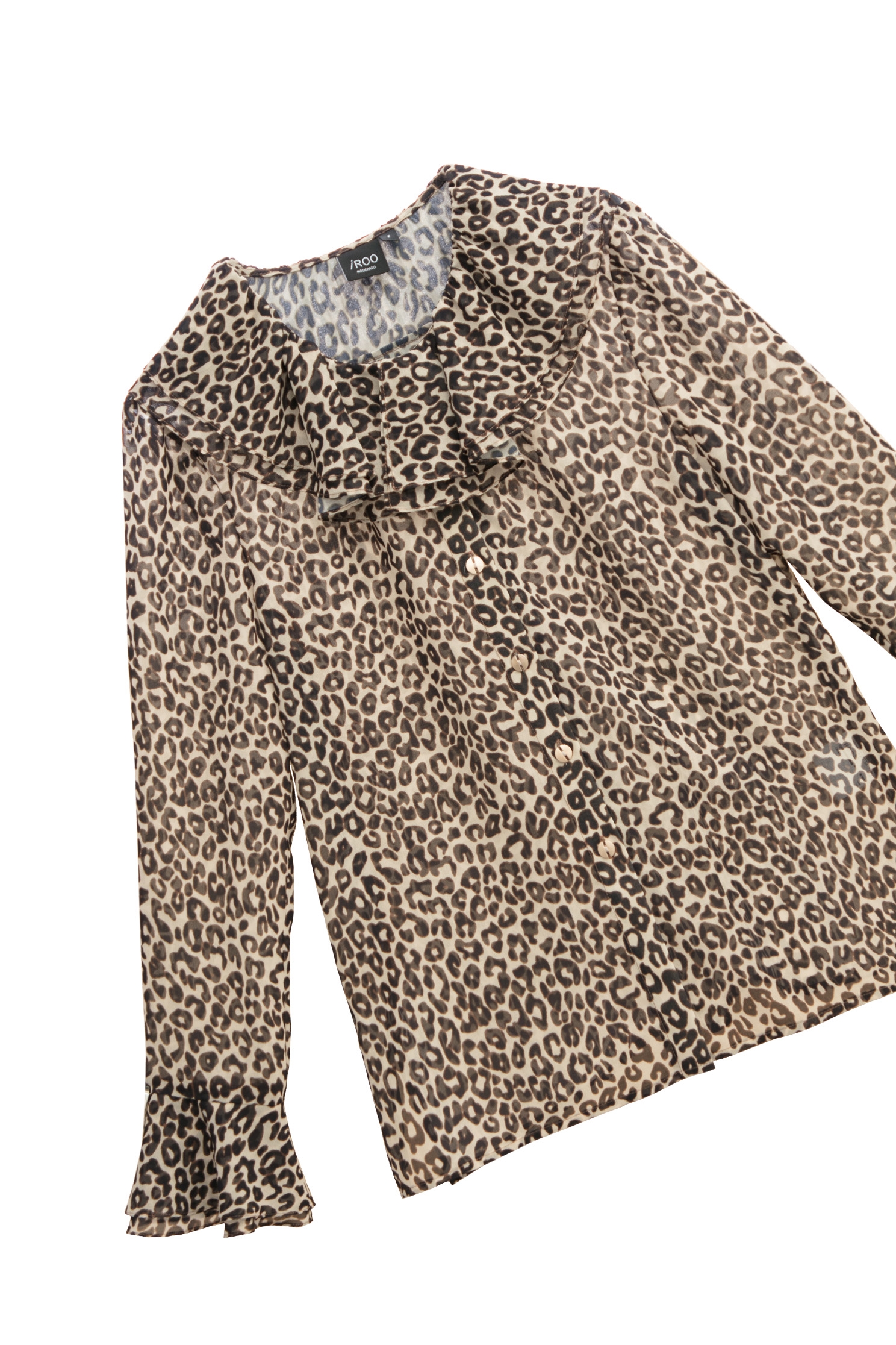 Leopard Print Ruffle Detail TopLeopard Print Ruffle Detail Top,Tops,Season (AW) Look,Blouses,Chiffon,Chiffon tops