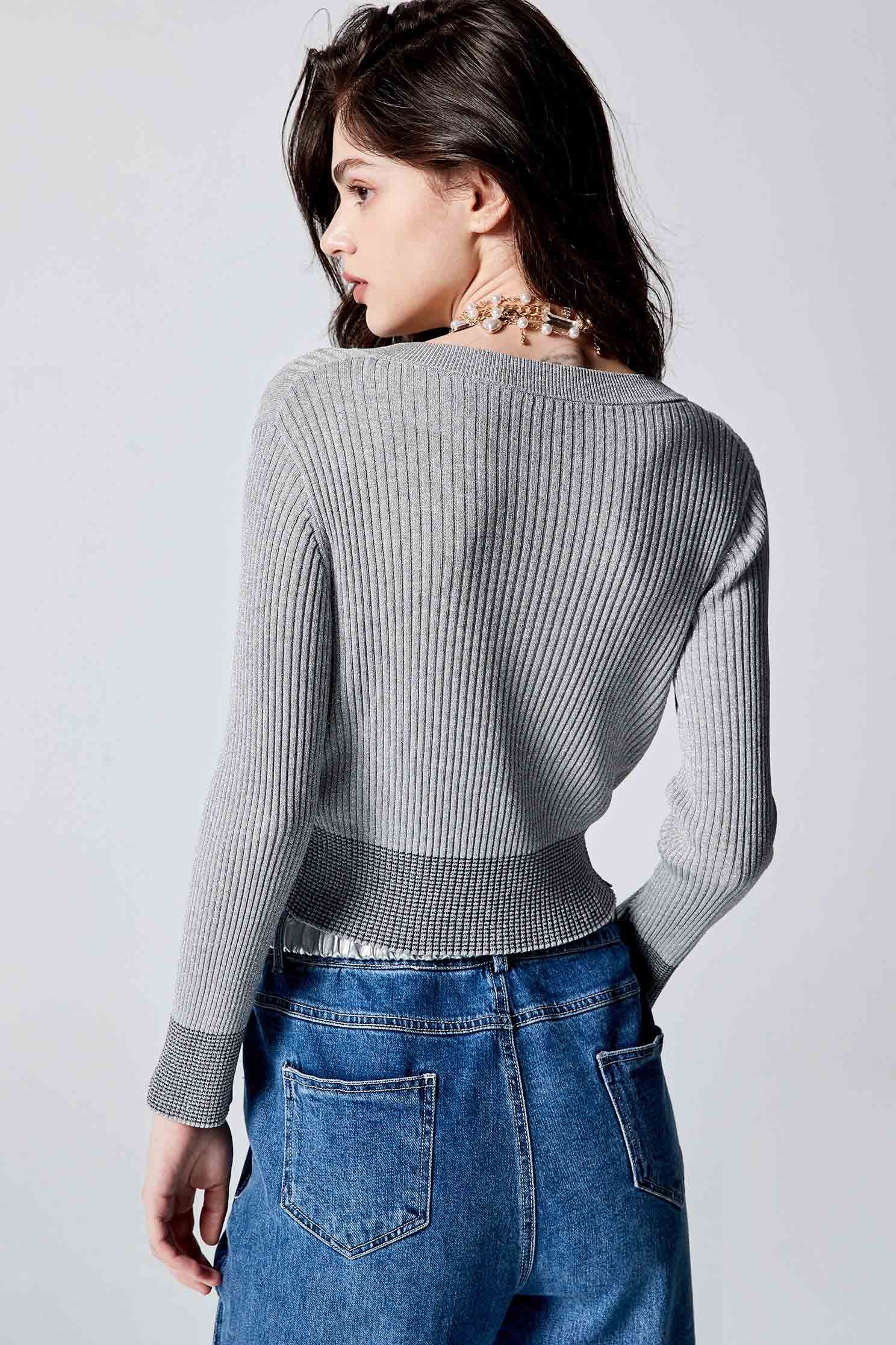 Long Sleeve Grey Knit TopLong Sleeve Grey Knit Top,Tops,Season (AW) Look,Knitted,Knitted tops,Knitted tops