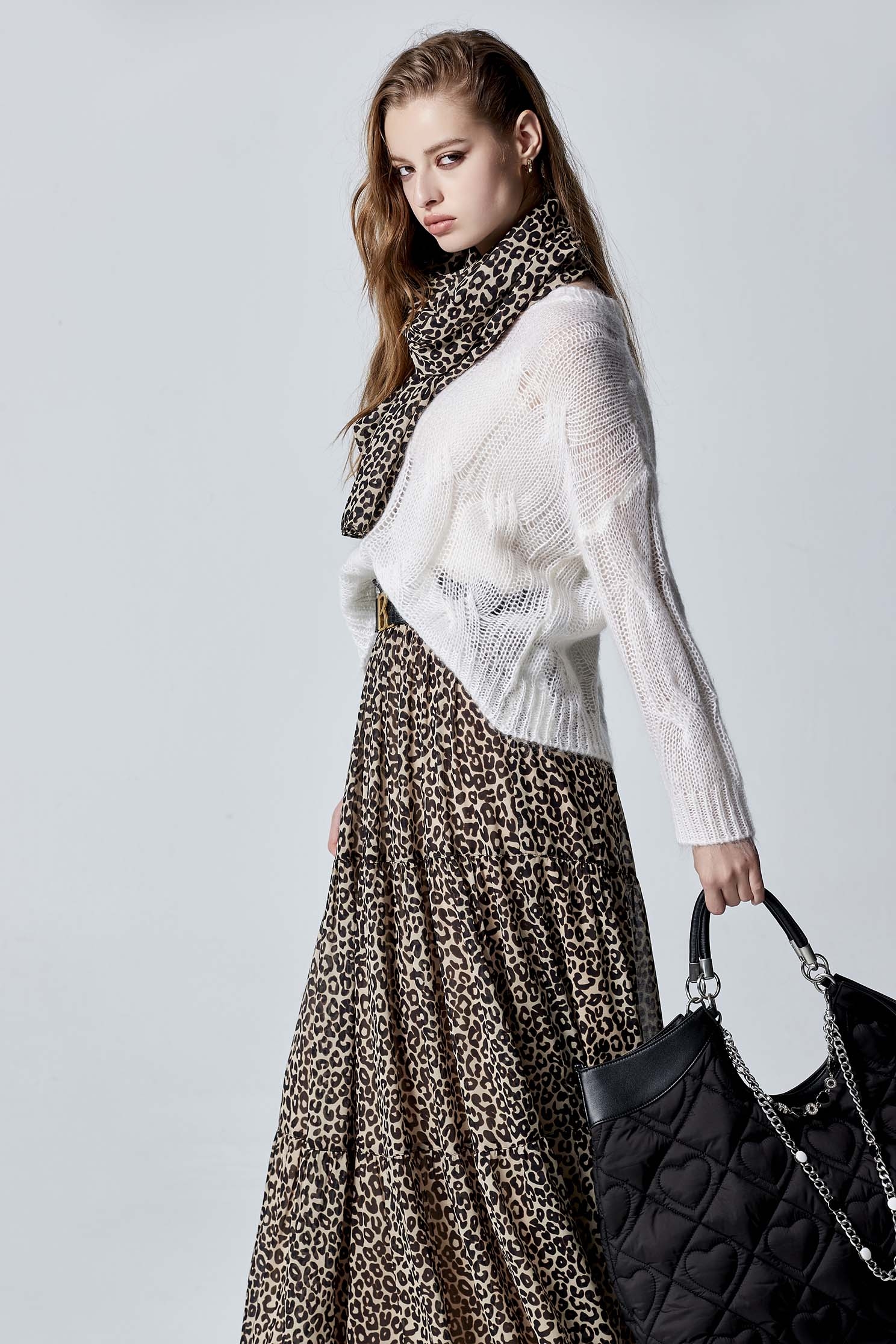 Cable Knit Pattern Long Sleeve TopCable Knit Pattern Long Sleeve Top,Tops,Season (AW) Look,Knitted,Knitted tops