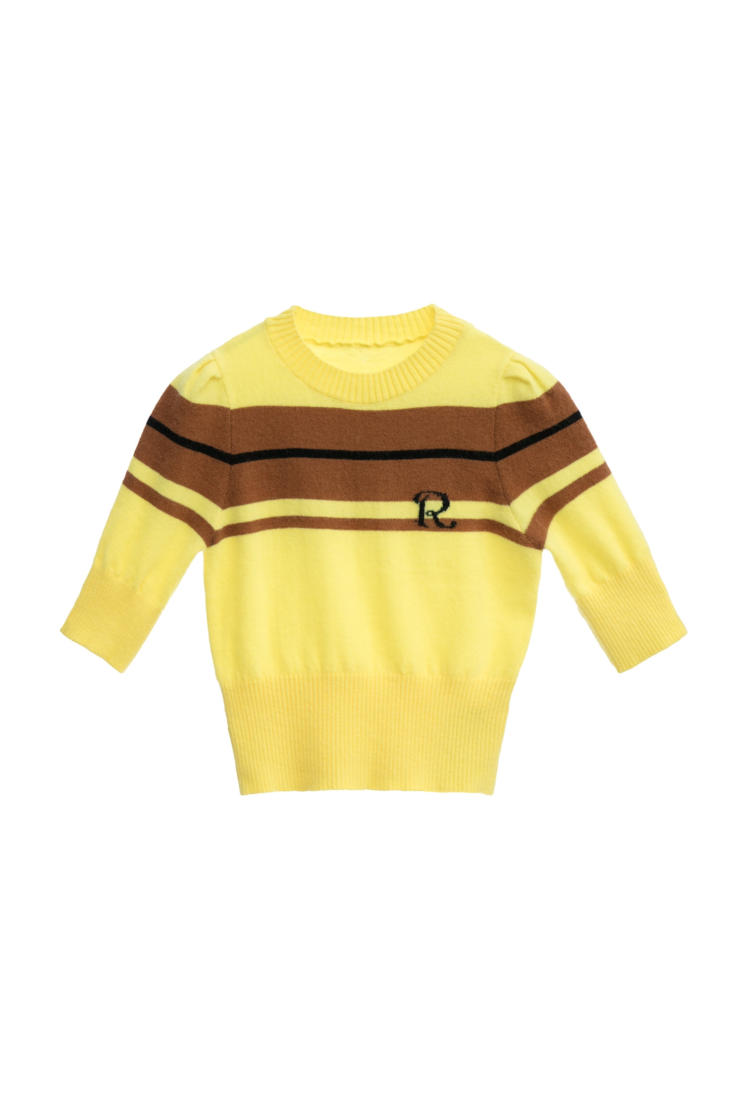 Half Sleeve Contrast Stripe Knit TopHalf Sleeve Contrast Stripe Knit Top,Tops,Cropped tops,Season (AW) Look,Knitted,Knitted tops,Knitted tops