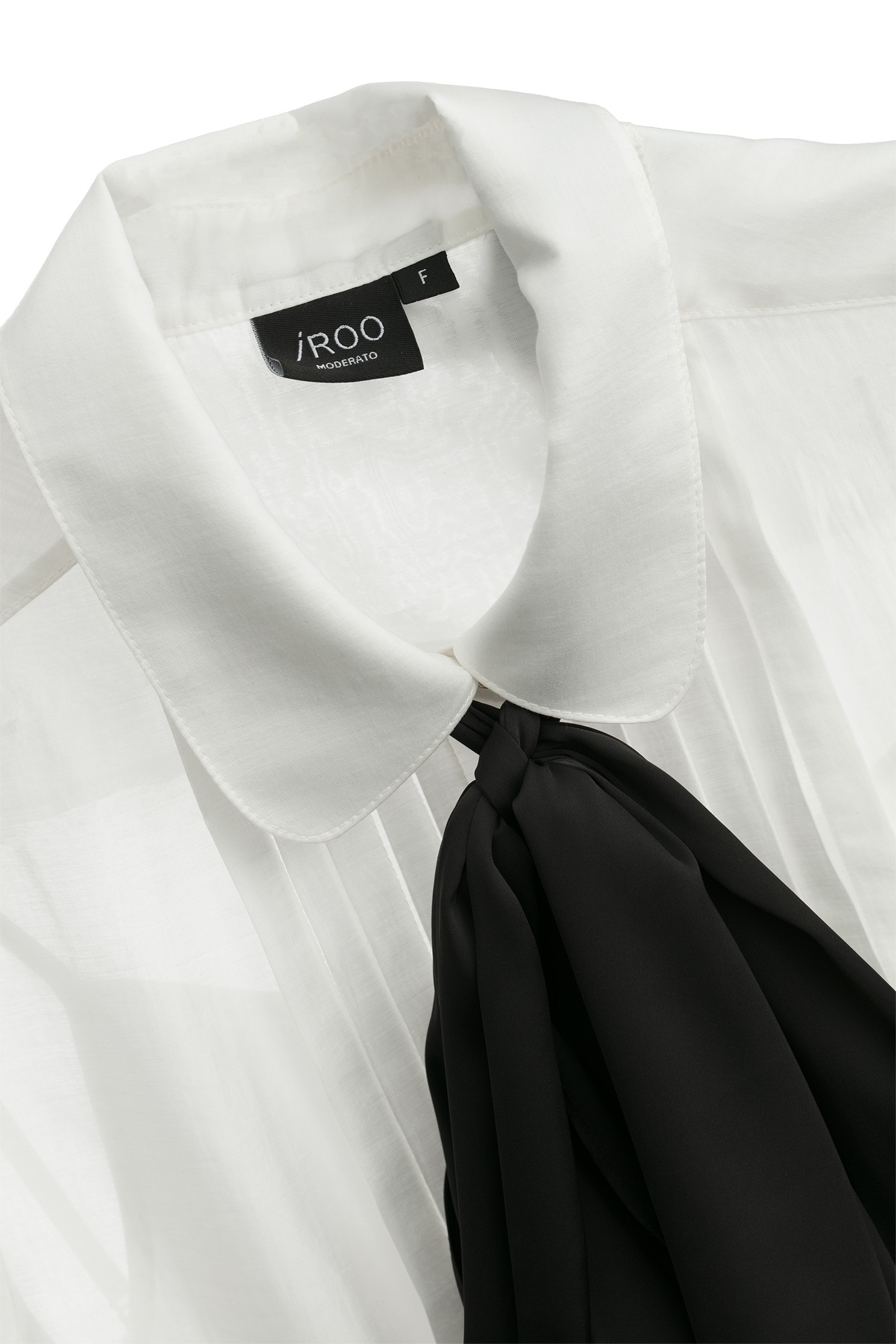 Short Sleeve Blouse With Contrast Bow絲棉活動領巾綁帶單品,Under shirts,Season (AW) Look,Blouses