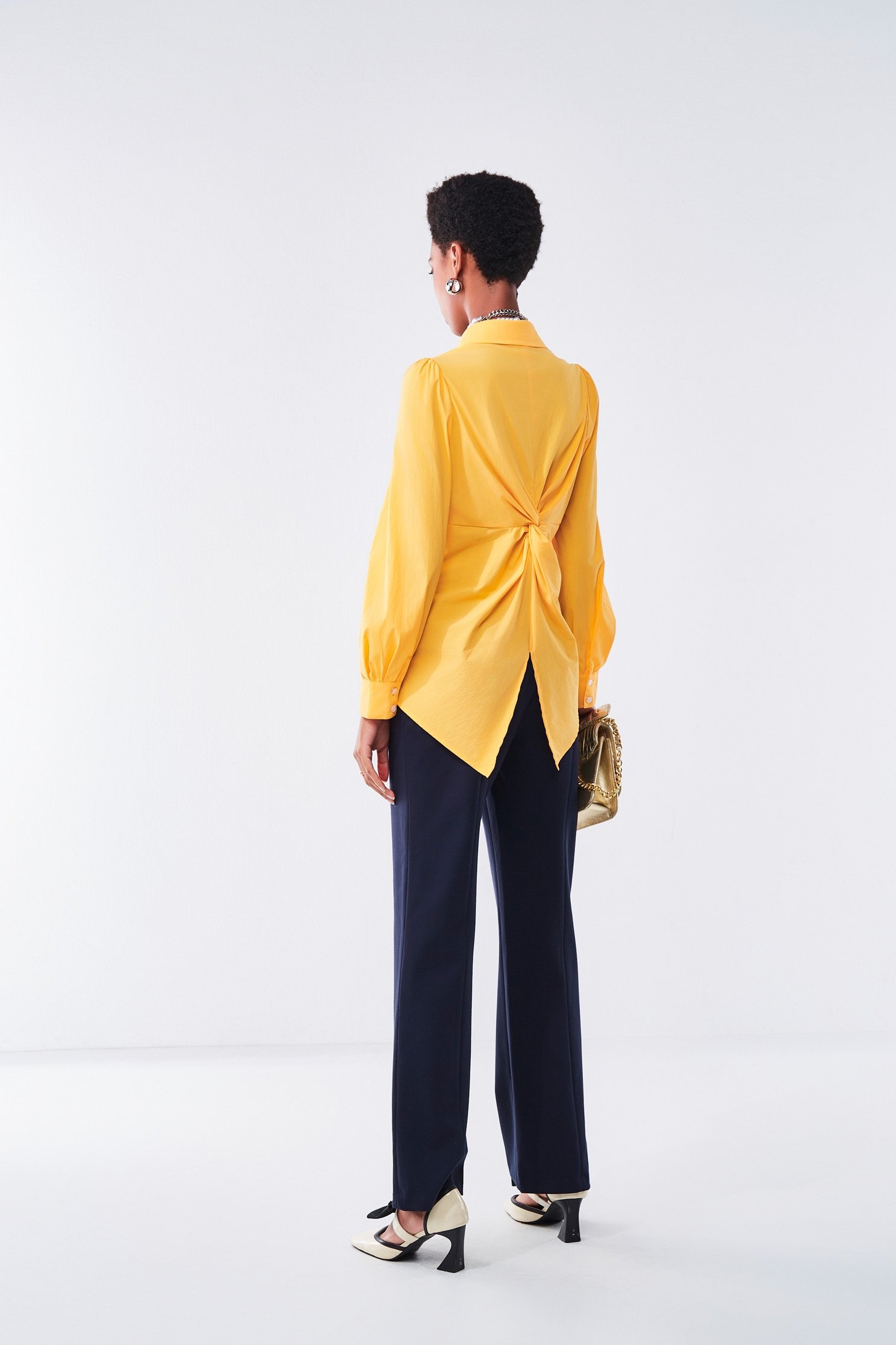 Back Twist Knot Detail BlouseBack Twist Knot Detail Blouse,Tops,Season (AW) Look,Blouses