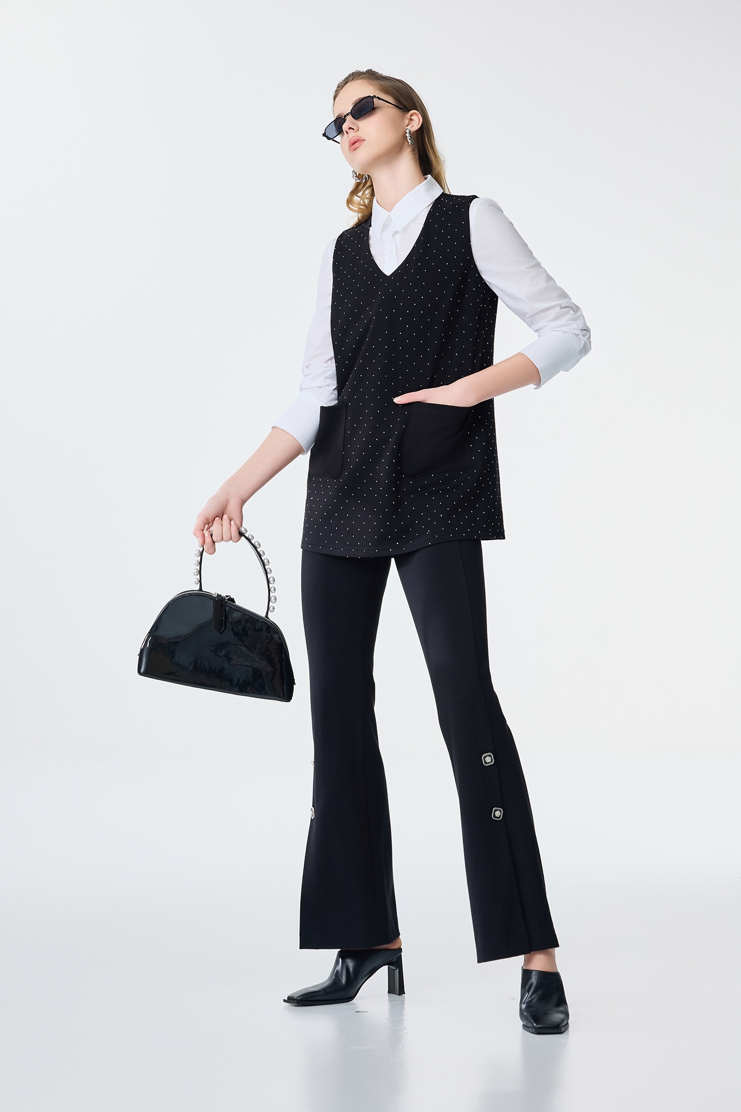 Embroidery Rose Detail Blouse,Office Looks,Season (SS) Look,blossoms,Blouses