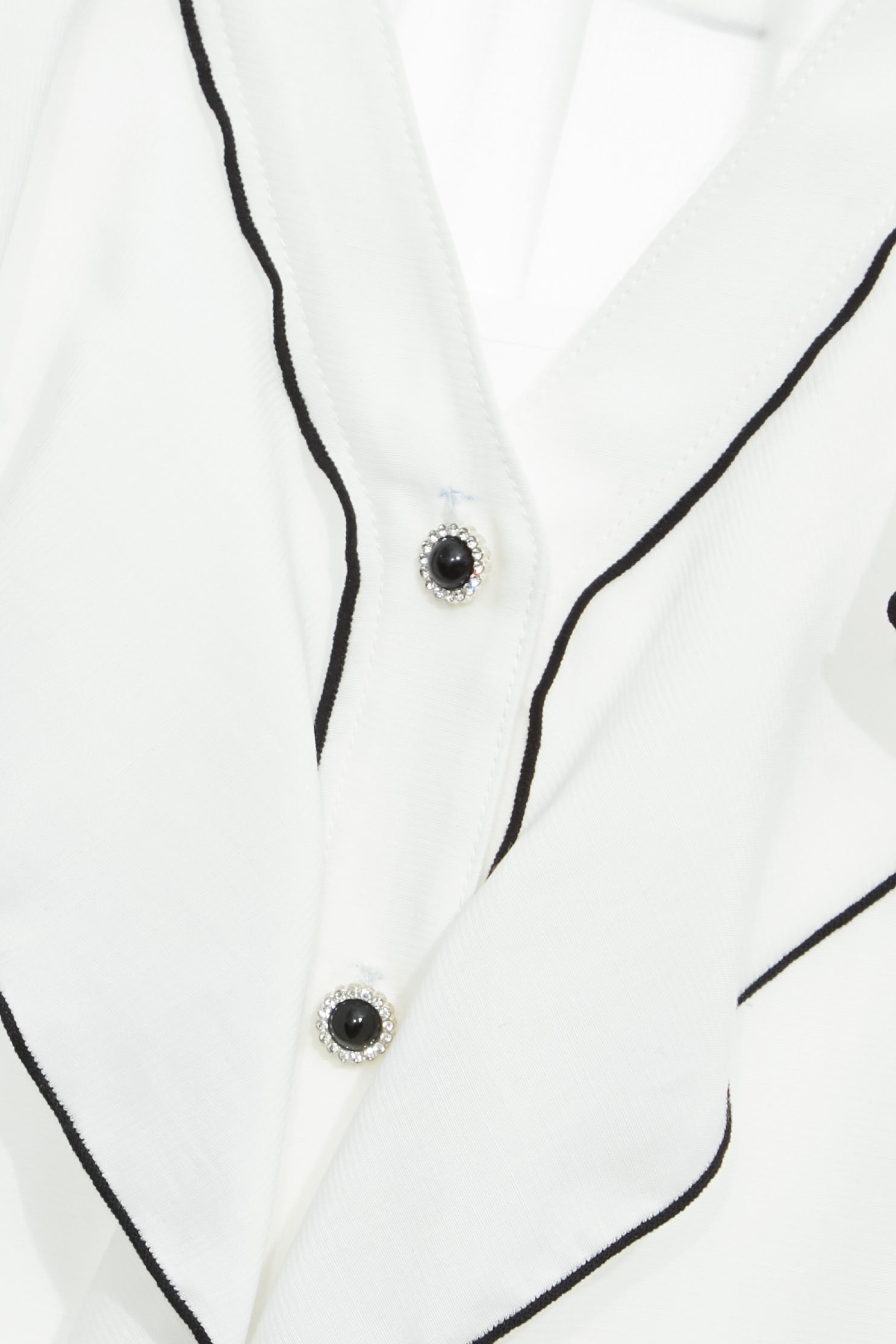 Black Trim Ruffle Detail Top,Office Looks,Tops,Season (SS) Look