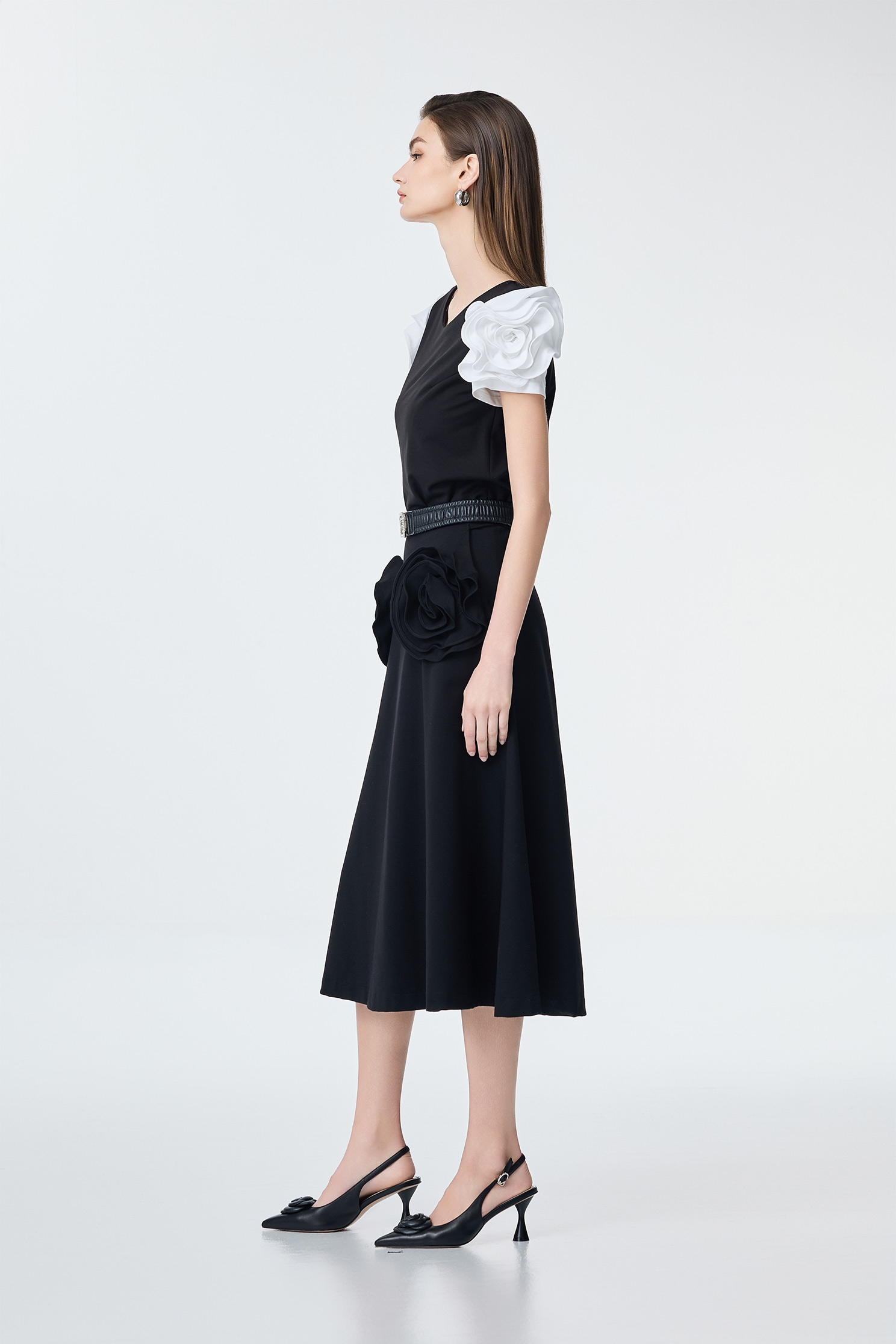 Contrast Rose Sleeve Detail Top,Tops,Season (SS) Look,co-ord sets,blossoms